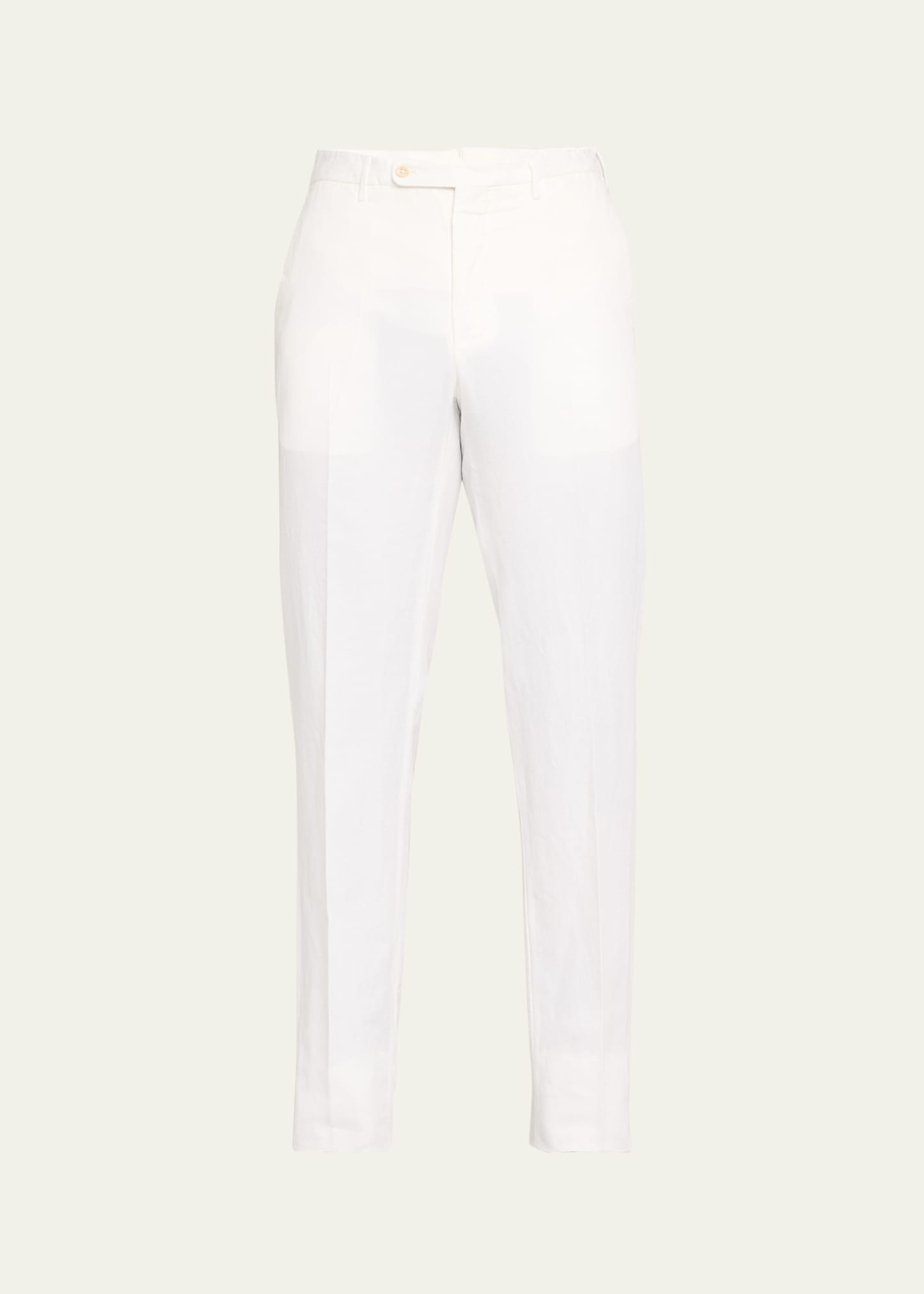 Incotex Men's Chinolino Trousers In Bianco Ottico