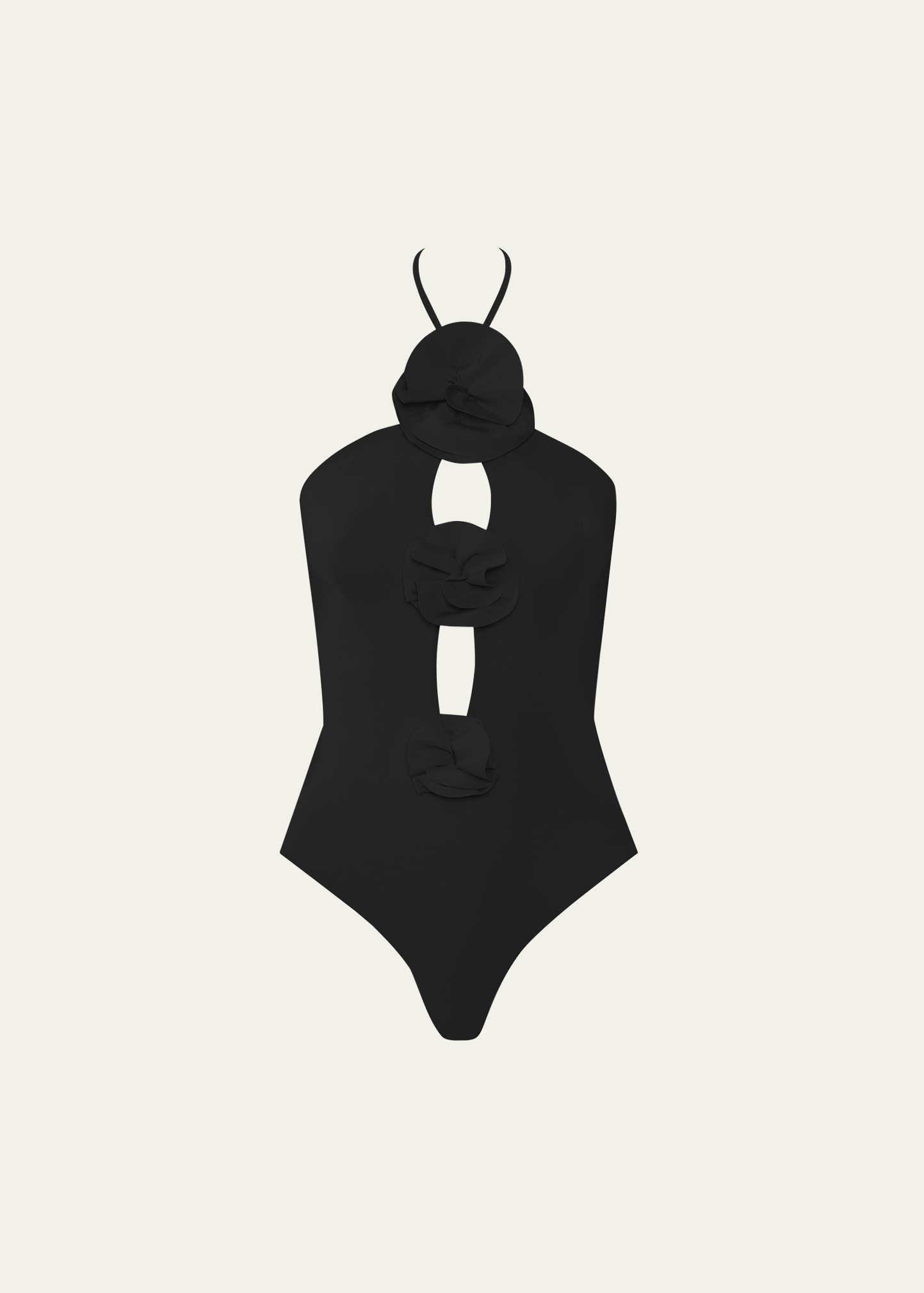 Shop Maygel Coronel Fiora Cutout Halter One-piece Swimsuit In Black