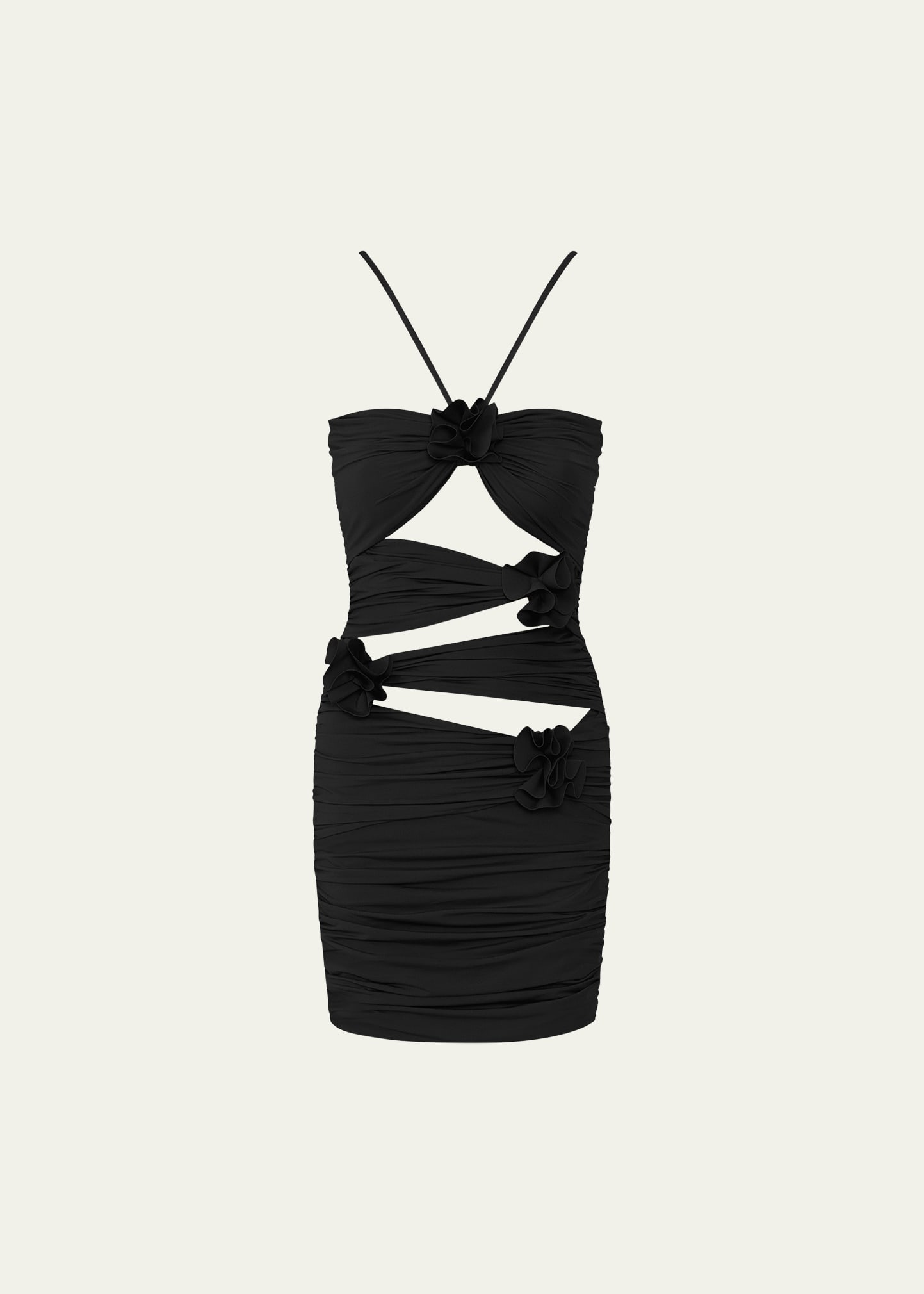 Shop Maygel Coronel Coari Cutout Halter Mini Dress In Black
