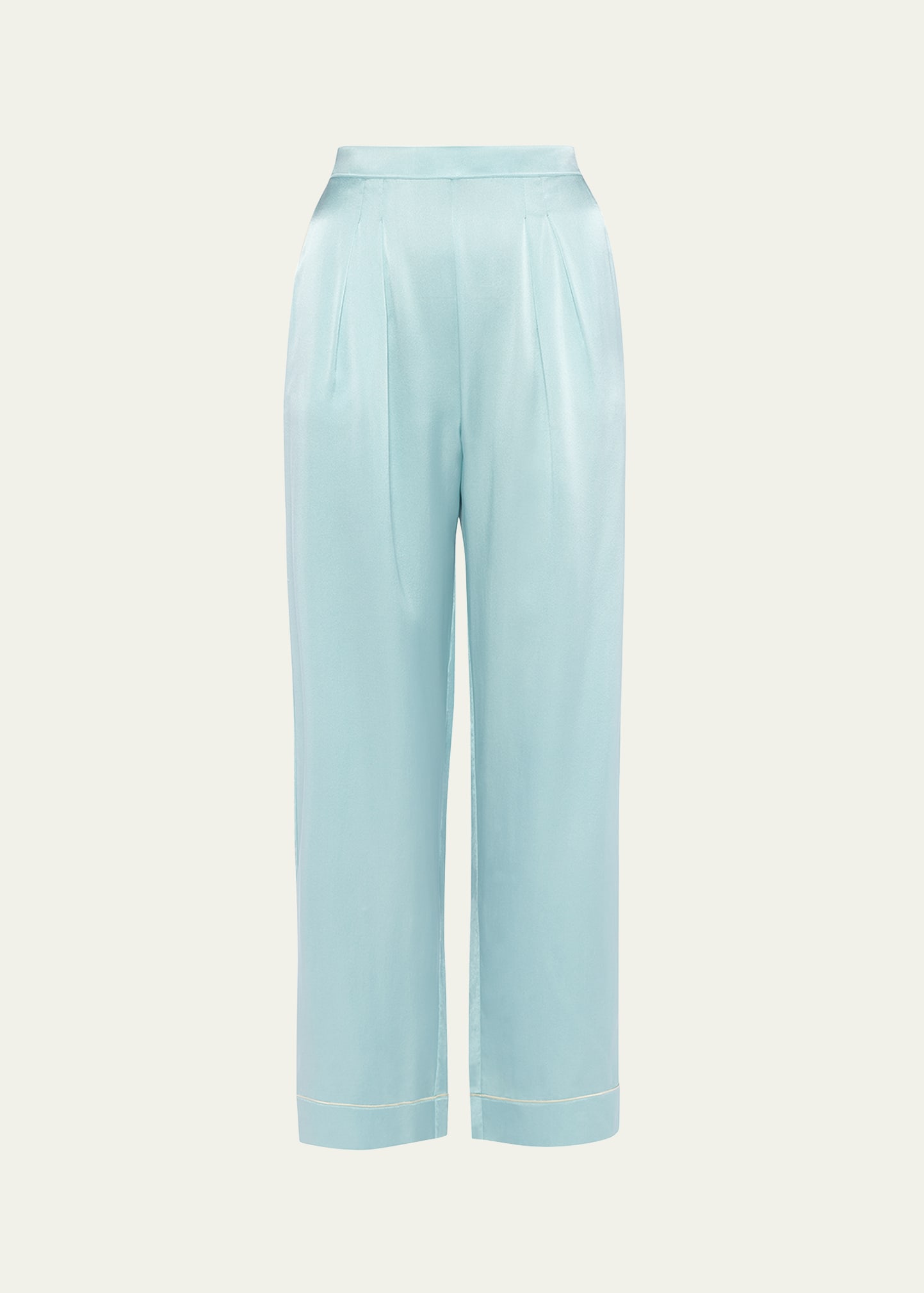 Eres Mondain Pleated Silk Pajama Pants In Ciel De Jourtoi A