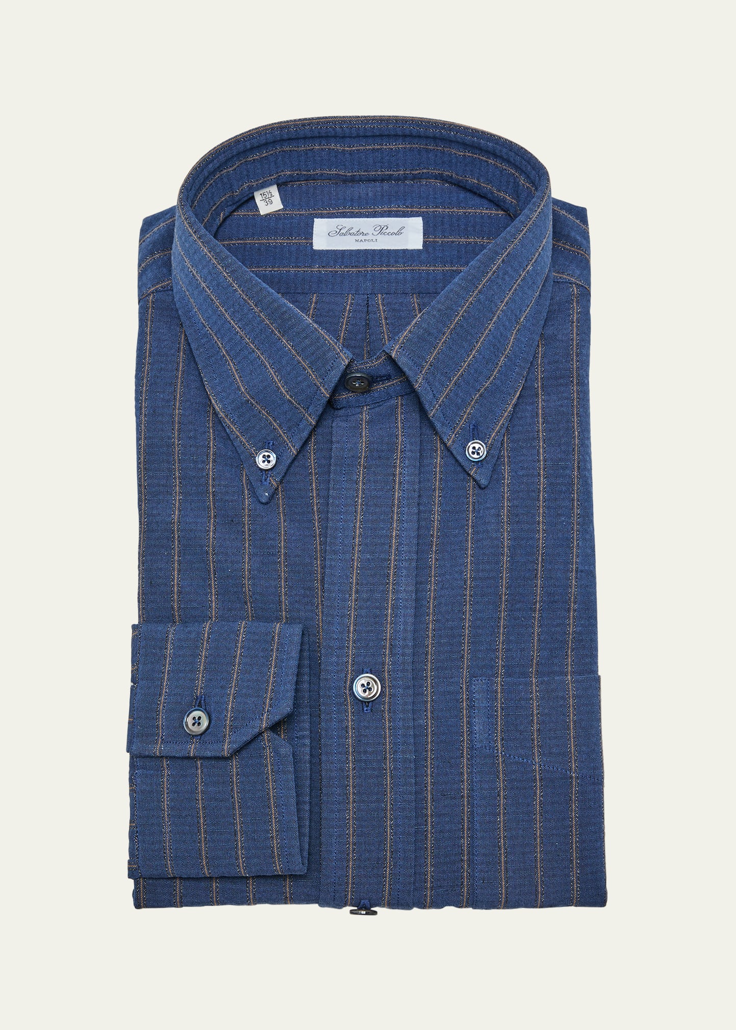Shop Salvatore Piccolo Men's Brooks Micro-stripe Casual Button-down Shirt In Blue