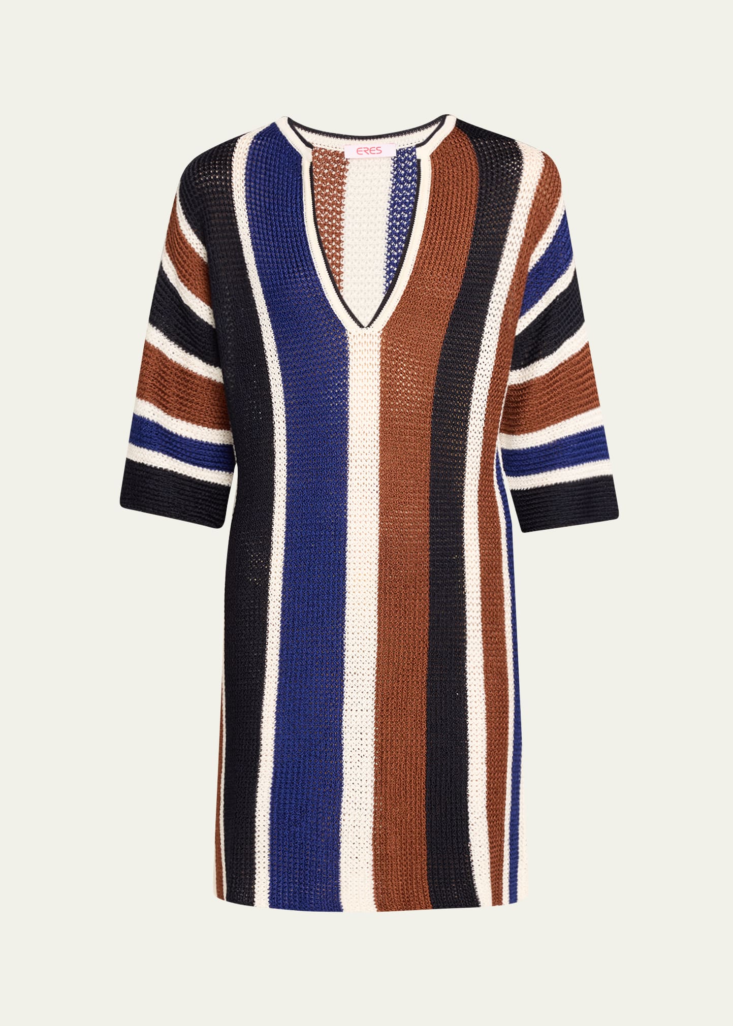 Shop Eres Diego Striped Knit Mini Dress In Rayure Nuit