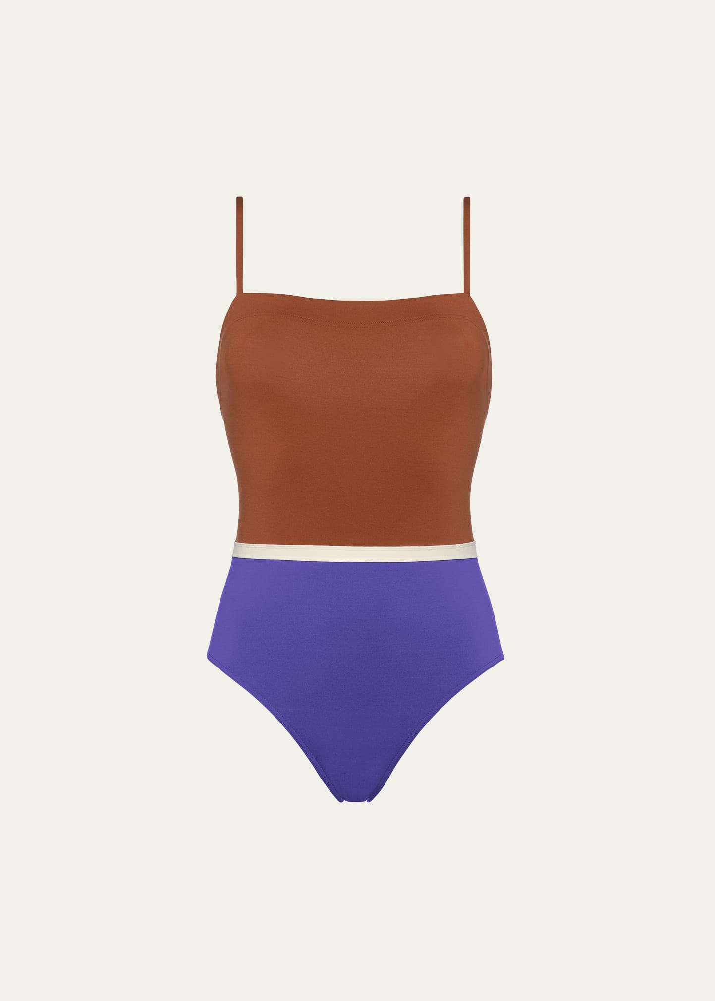 Shop Eres Ara Colorblock One-piece Swimsuit In Caramelopercalefl
