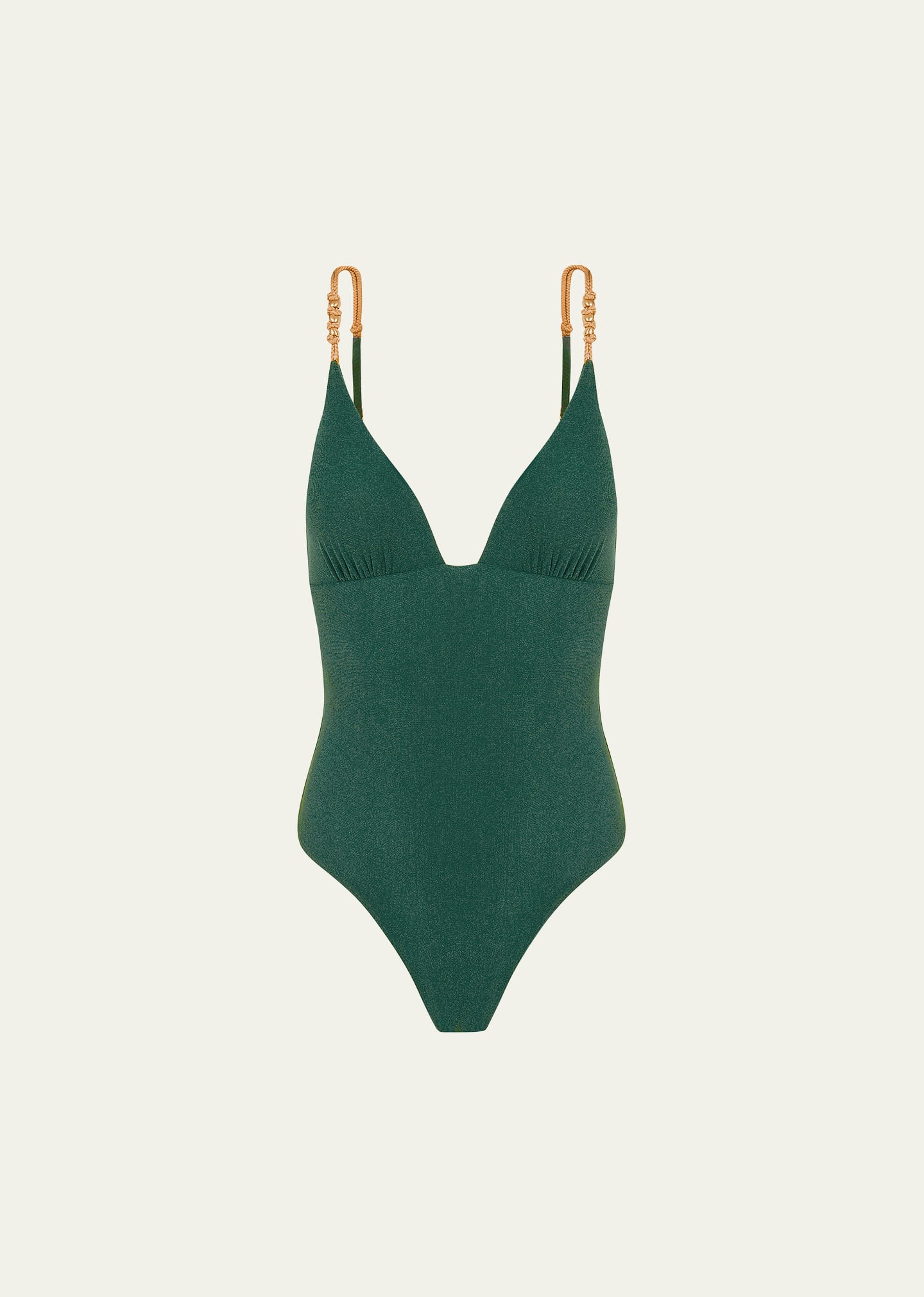 Shop Vix Solid Paige Claire Brazilian One-piece Swimsuit In Jasper