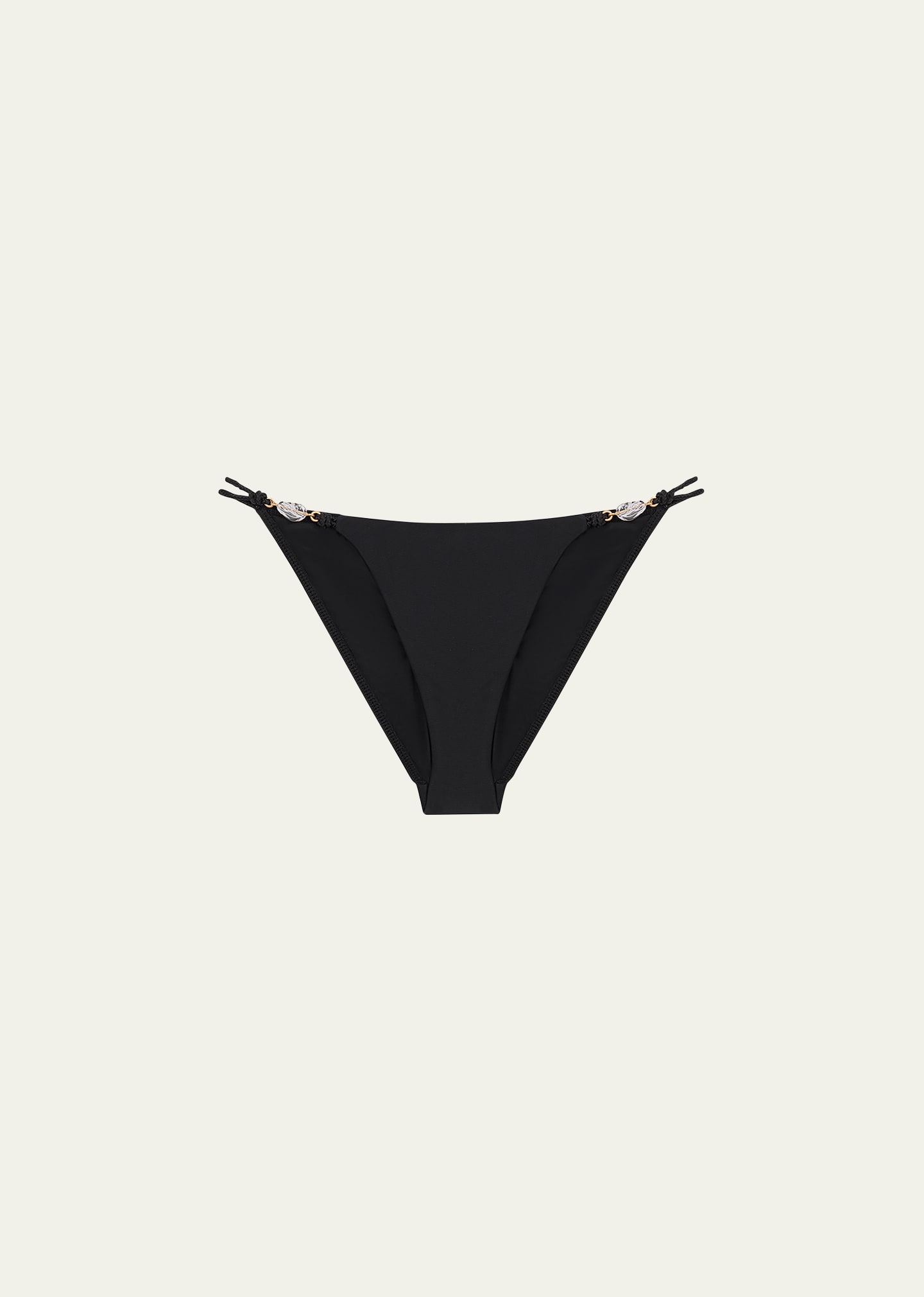 Shop Vix Solid Ivy Detail Full Bikini Bottoms In Black
