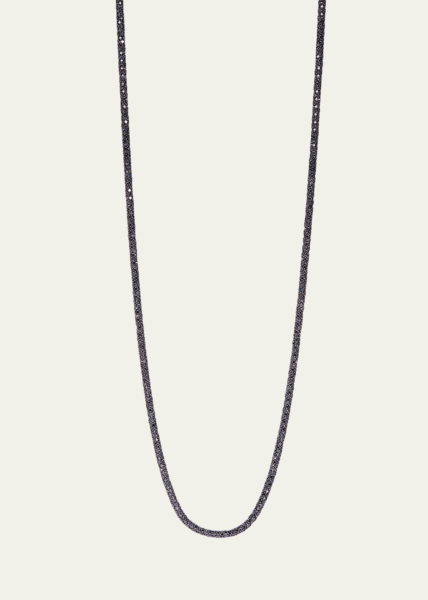 Rope Necklace with Black and White Diamonds