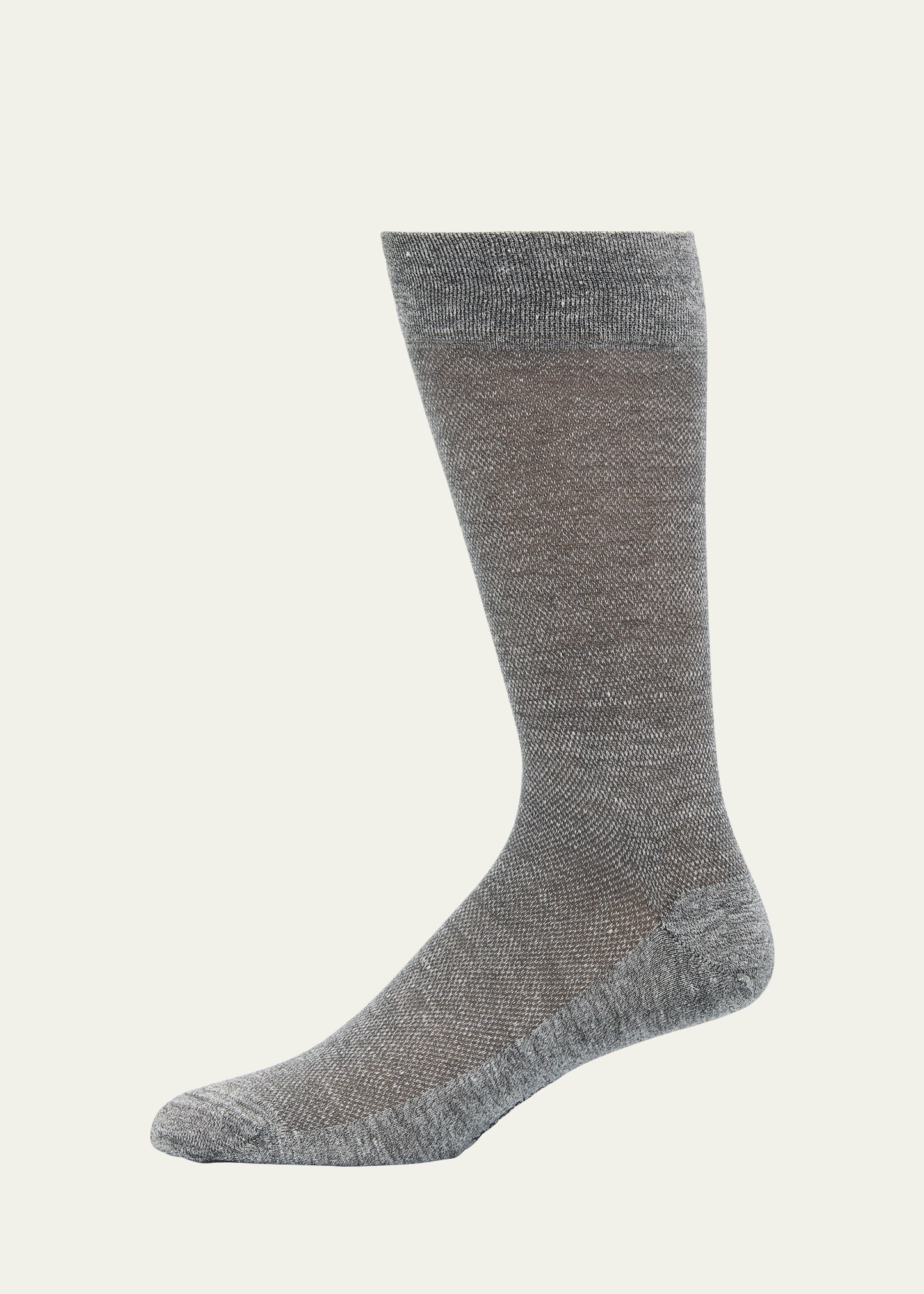 Men's Linen-Cotton Pique Mid-Calf Socks