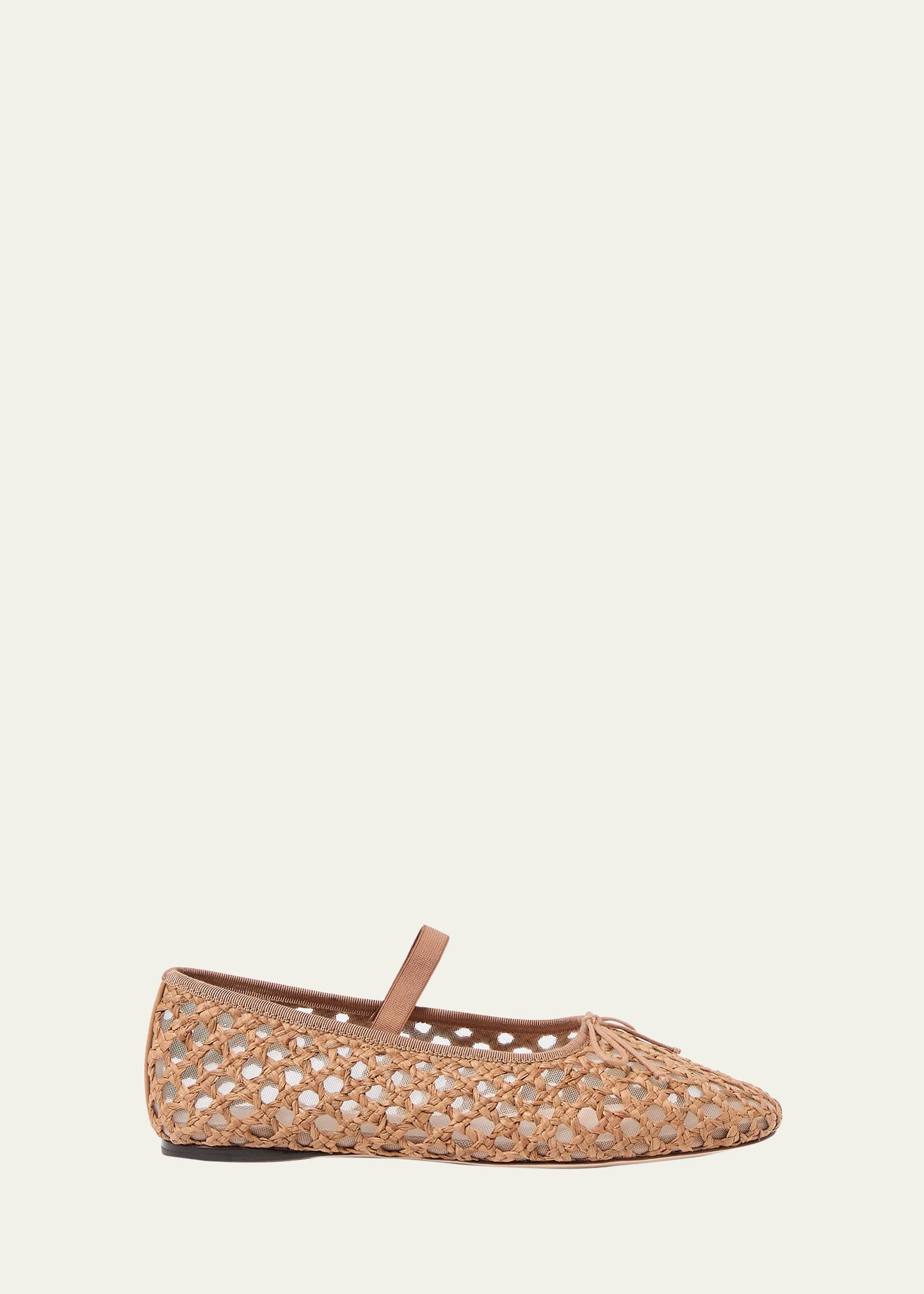 Loeffler Randall Leonie Braided Raffia Ballerina Flats In Brown