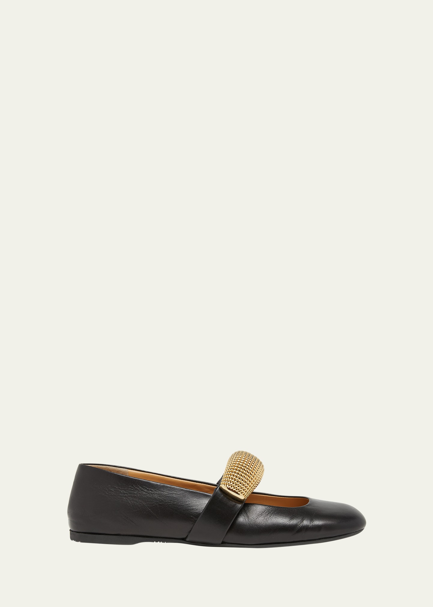 Jw Anderson Popcorn Metal-strap Ballerina Flats In Black