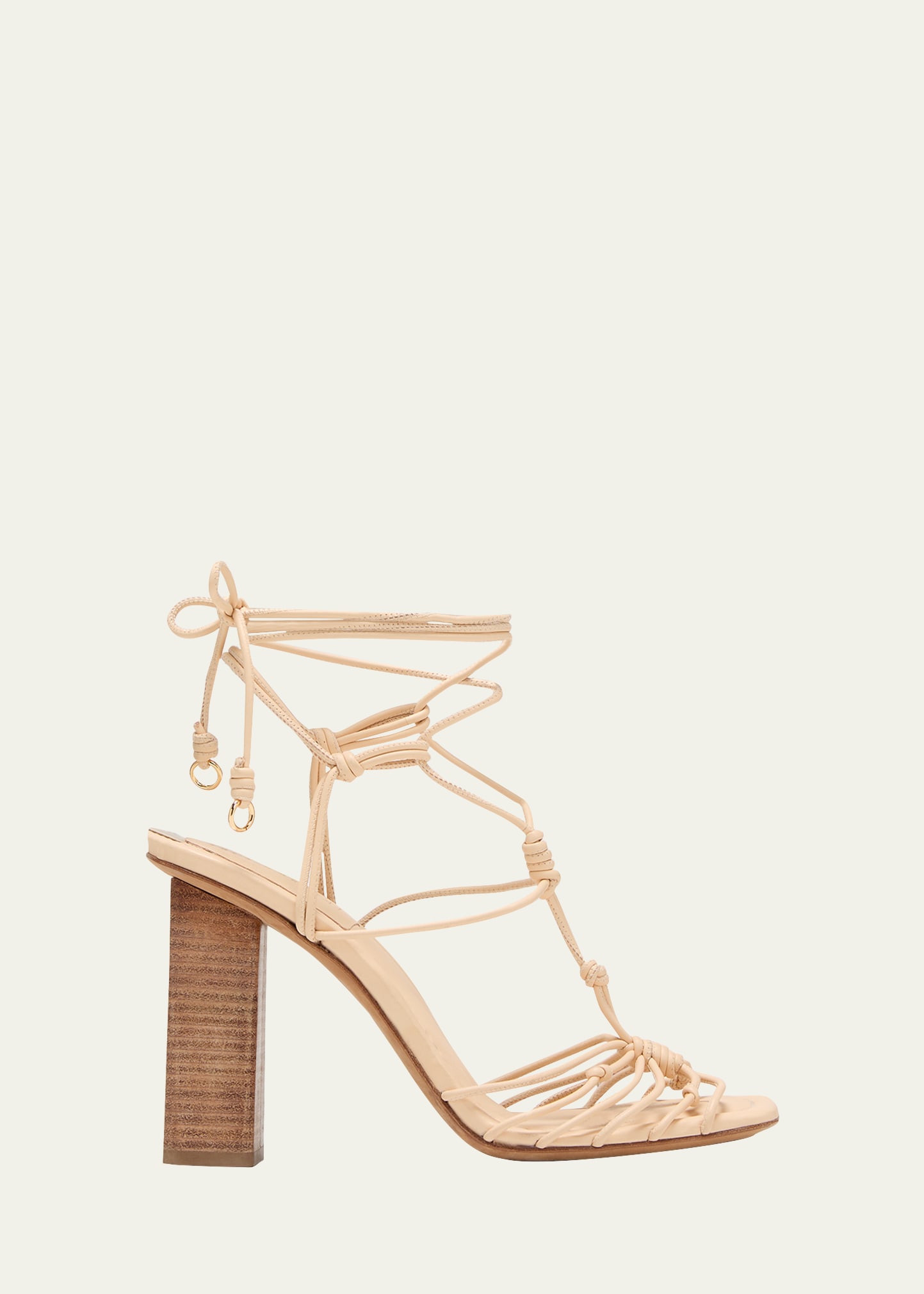 Ulla Johnson Strappy Leather Ankle-wrap Sandals In Natural