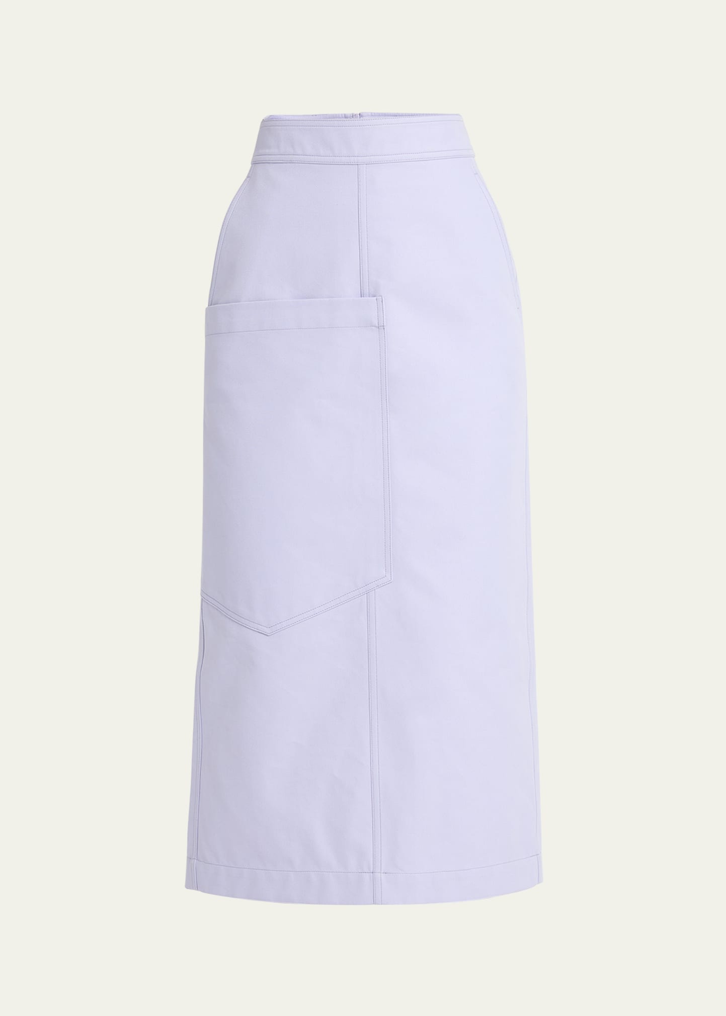 Ferragamo Coated Midi Skirt In White