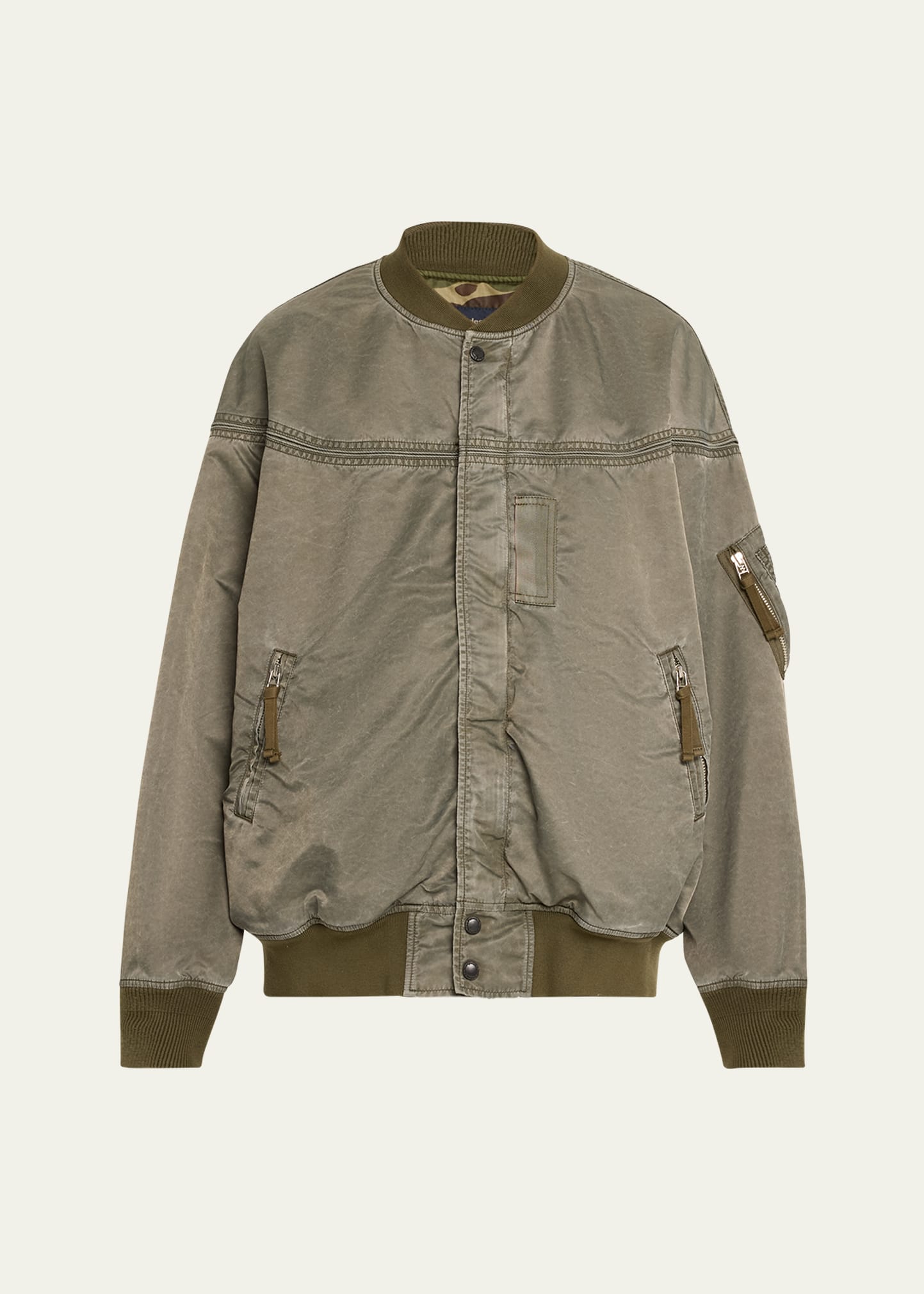 Men's Bomber Jacket with Seam Detail