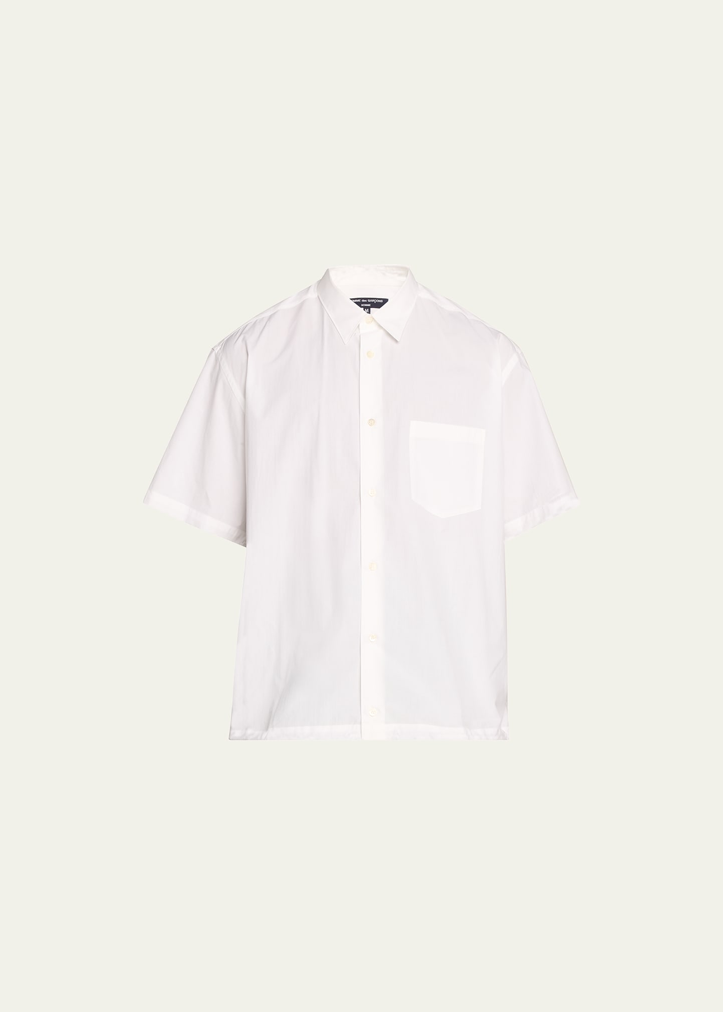 Shop Cdg Homme Men's Boxy Poplin Sport Shirt In 2 - White
