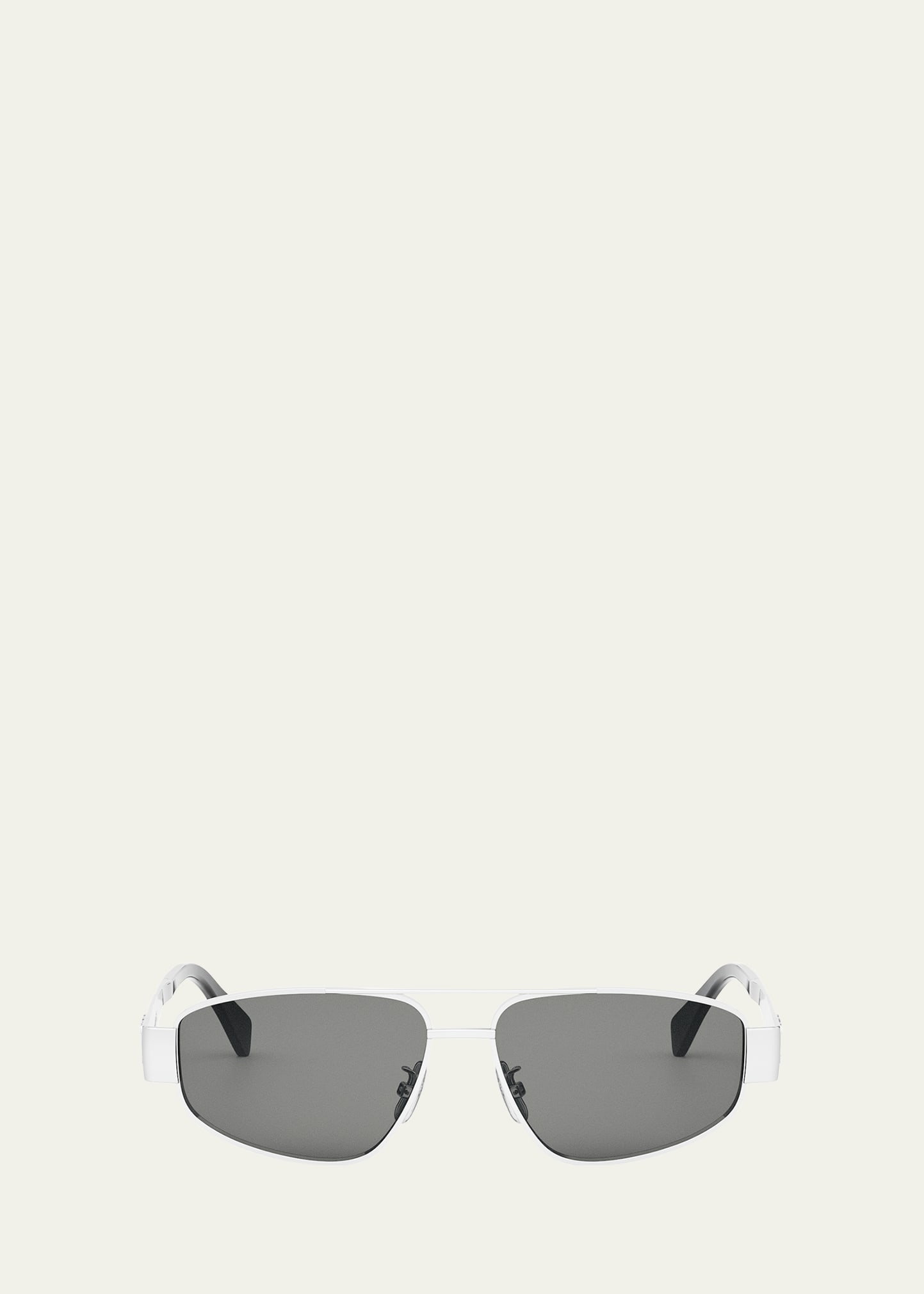 Celine Triomphe Metal Aviator Sunglasses In Spall/smk