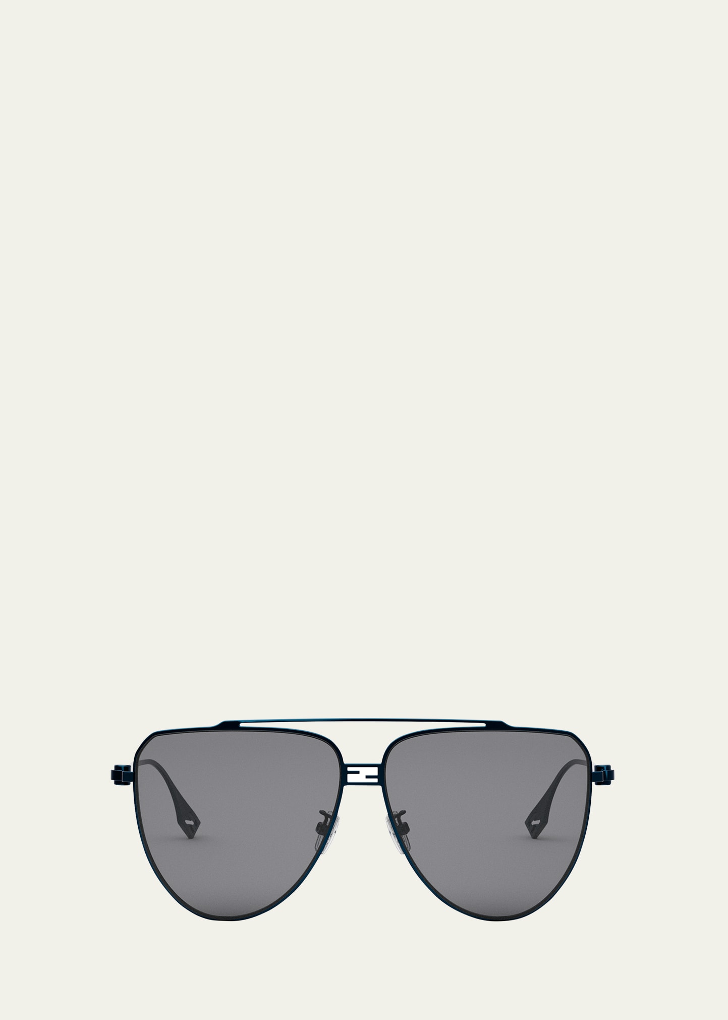 Shop Fendi Baguette Metal Pilot Sunglasses In Sblu/smk