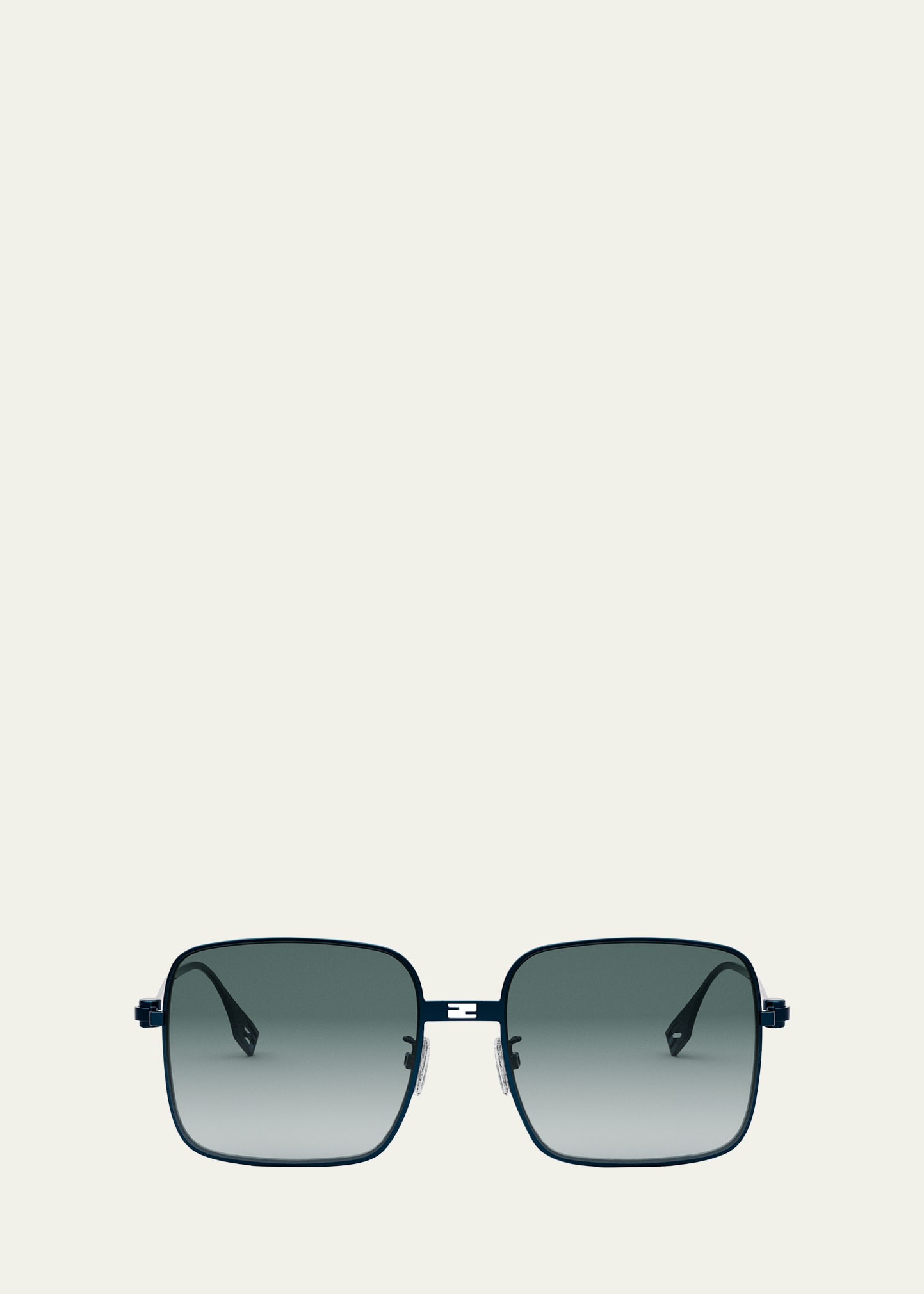 Shop Fendi Baguette Metal Square Sunglasses In Sblu/grnmr