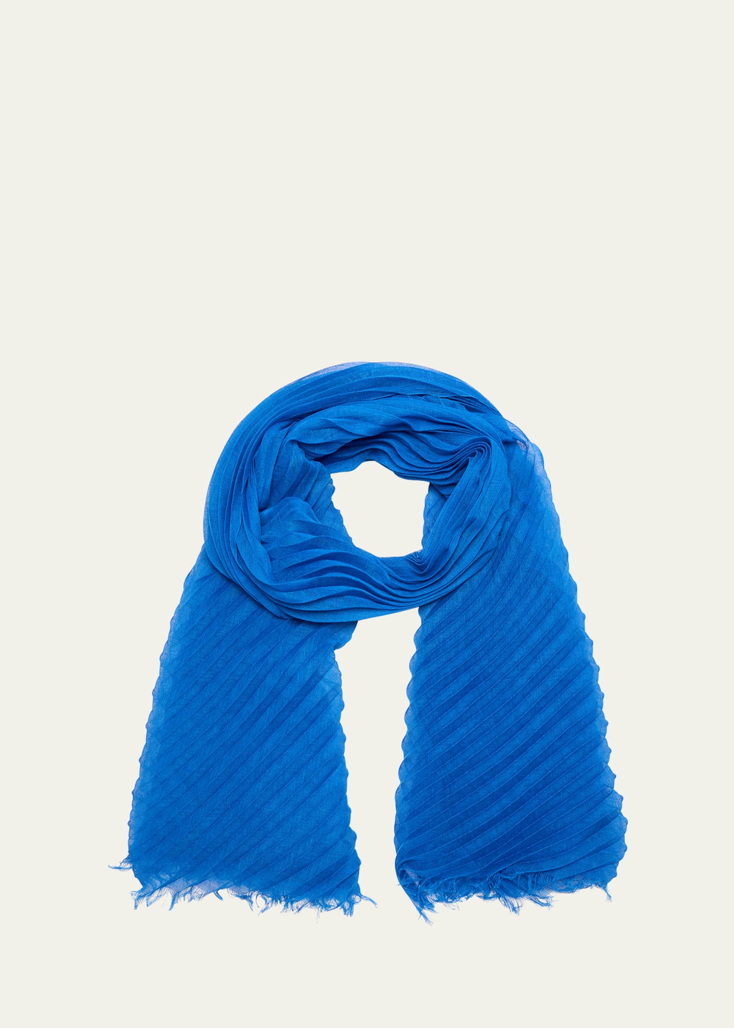 Issey Miyake Feather Ramie Pleats Stole In Blue