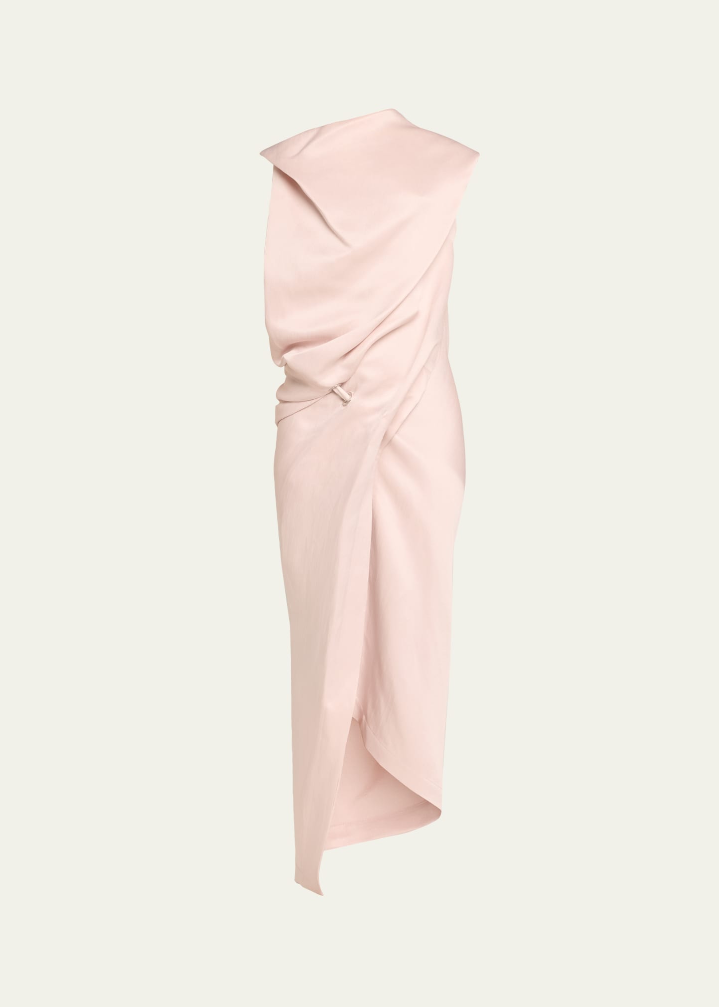 Issey Miyake Enveloping Asymmetric Draped Dress In Light Pink