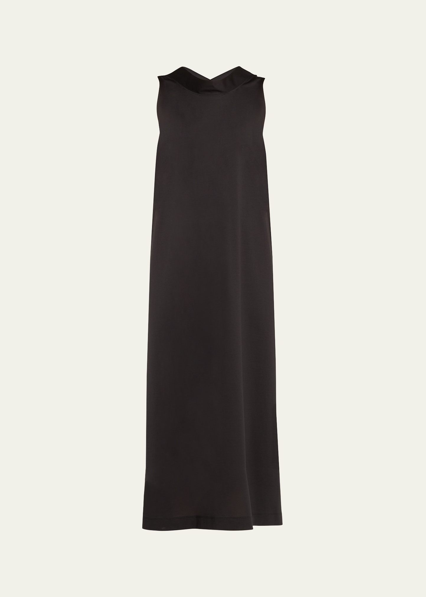 Issey Miyake Loop Jersey Draped-back Midi Dress In Black