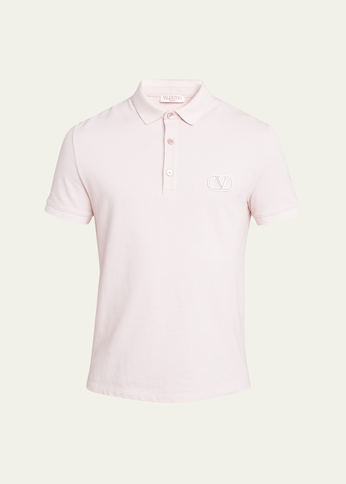 Valentino Men's Vlogo Jersey Polo Shirt In Pink