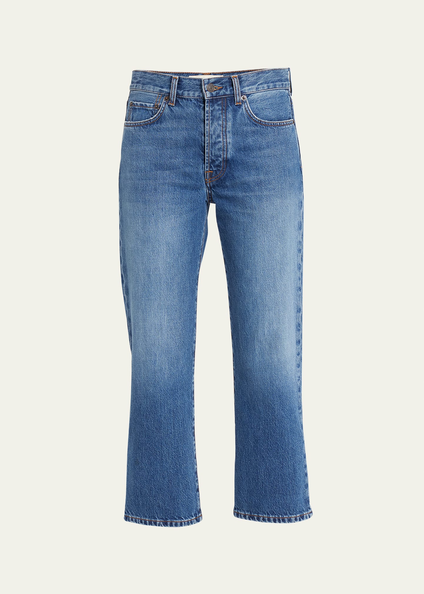 The Row Riaco Rigid Mid-rise Straight-leg Jeans In Blue