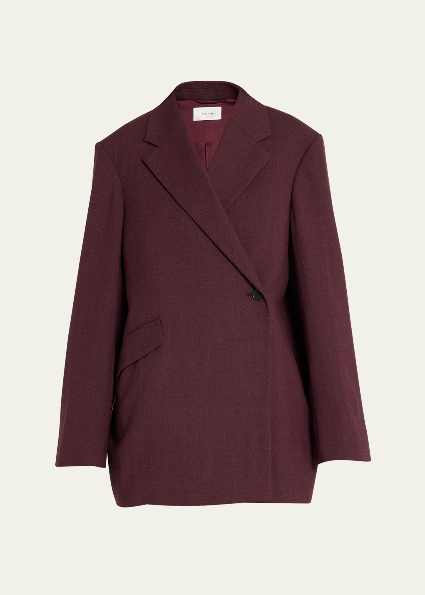 The Row Azul One-button Wool Jacket In Burgundy