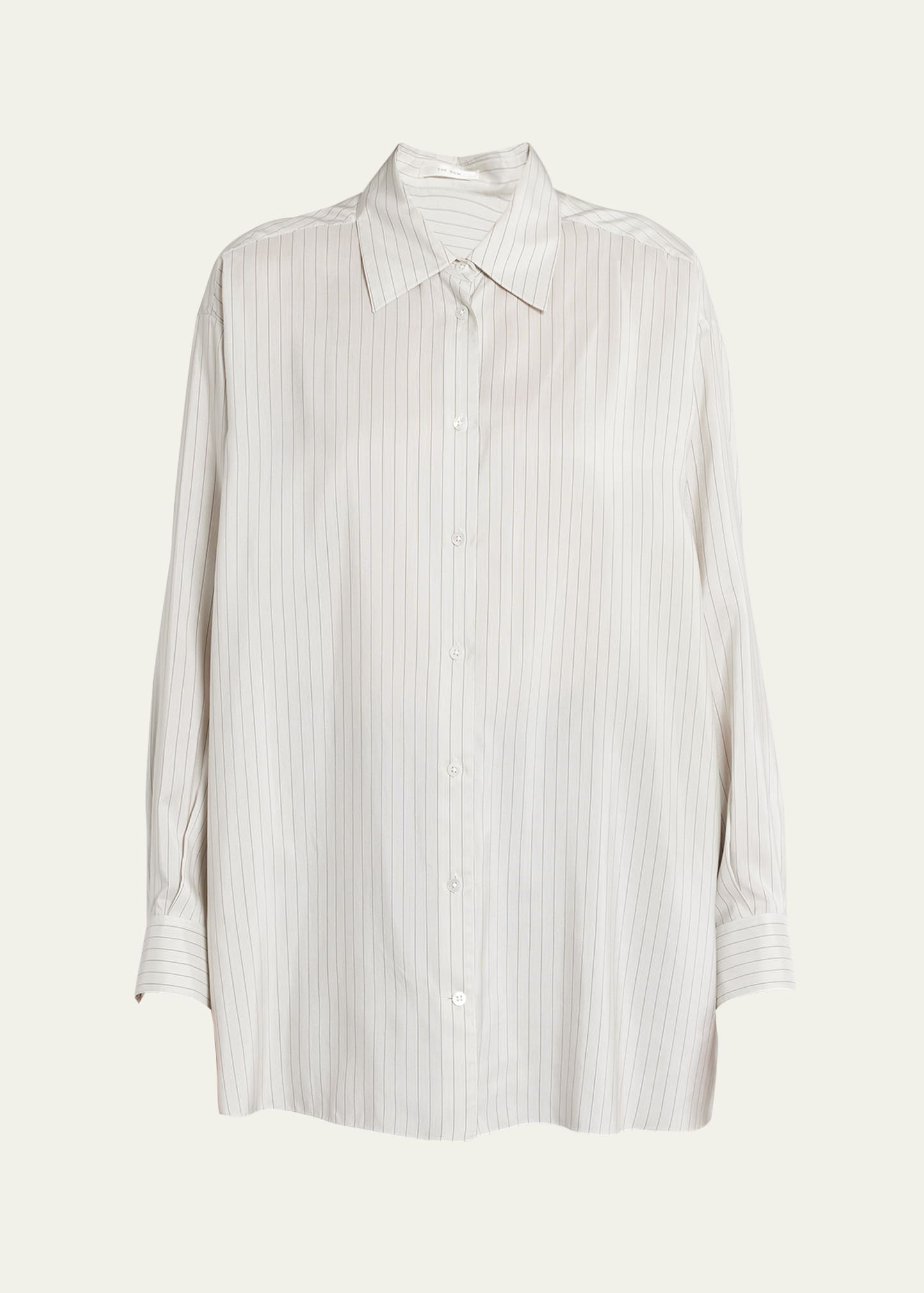 Shop The Row Luka Stripe Oversized Button Down Shirt In Grey Stripe