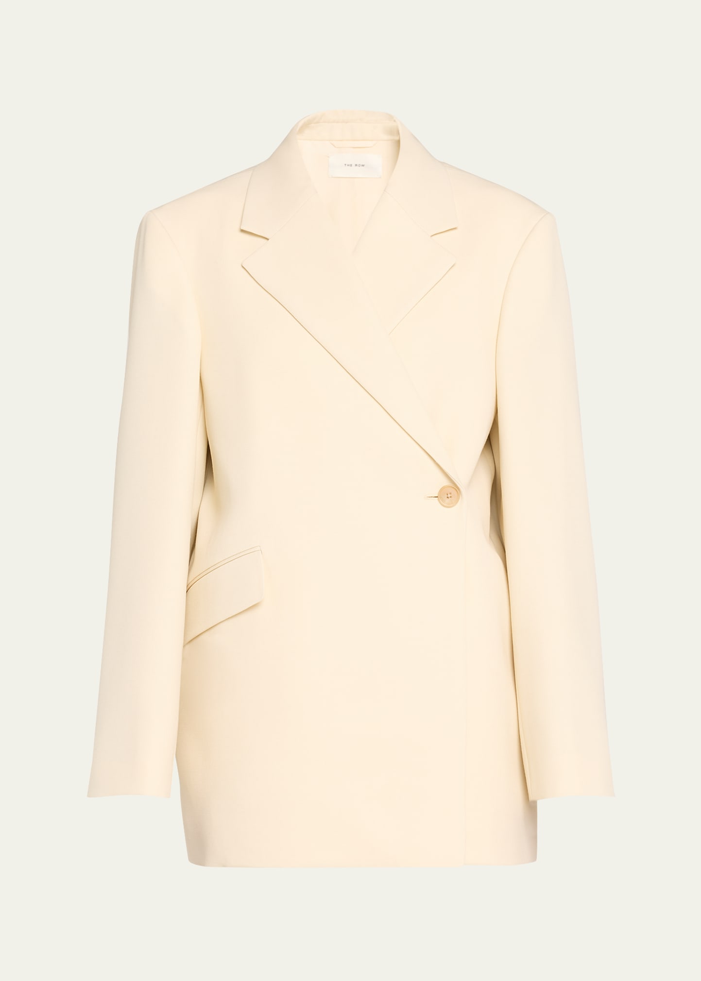 Shop The Row Azul One-button Wool Jacket, Ivory