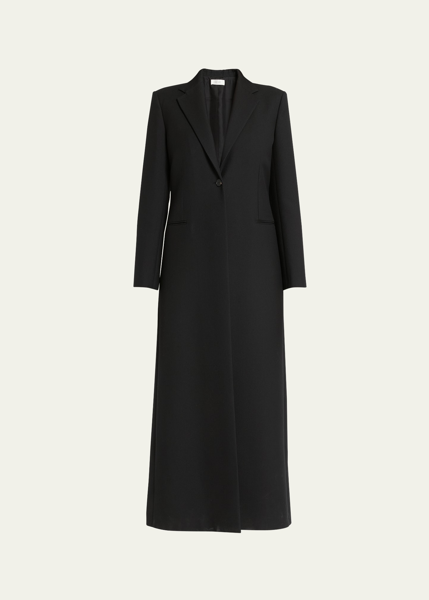 The Row Tanji Long Wool Coat In Black