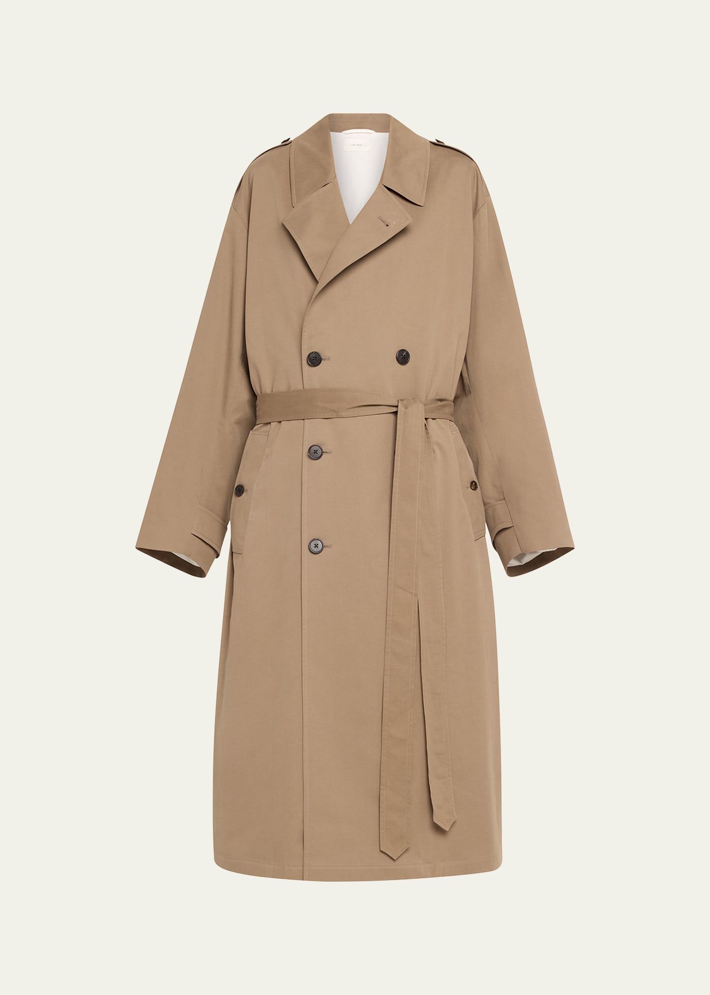 The Row Montrose Belted Cashmere-blend Trench Coat In Brown