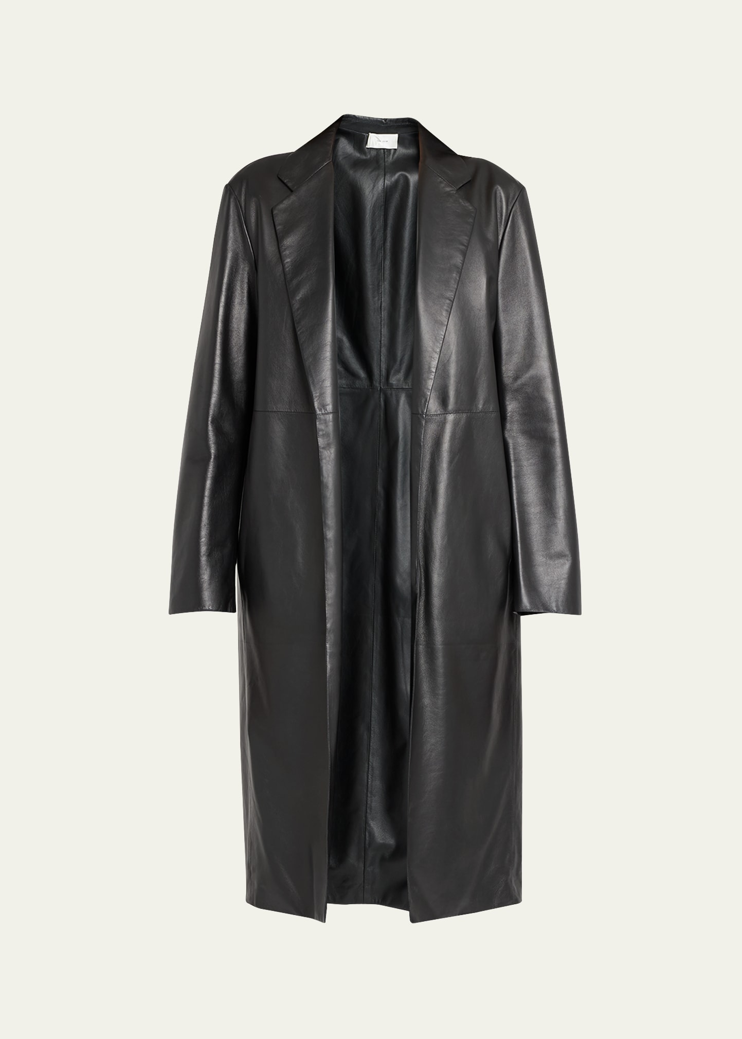 Shop The Row Babil Open-front Leather Coat In Black