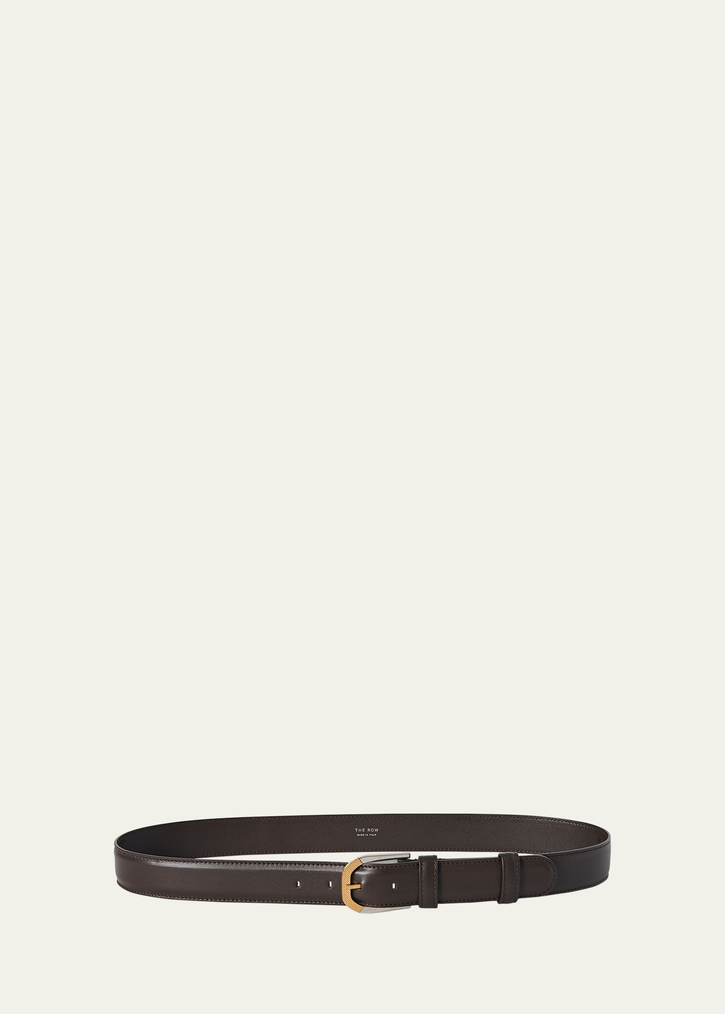 Shop The Row Art Deco Leather Belt In Brown Ans/ang