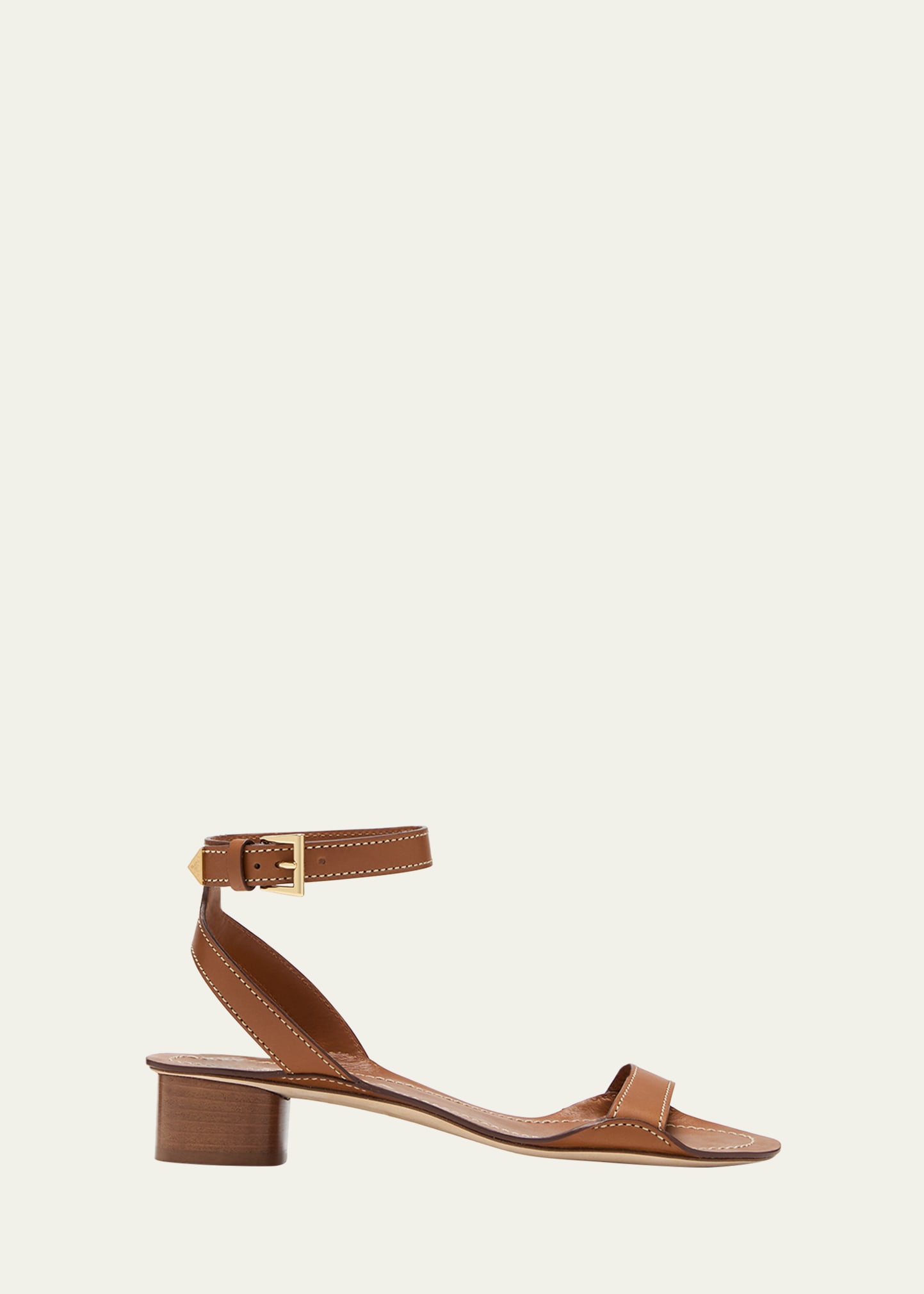 Shop Prada Leather Ankle-strap Sandals In Cuoio