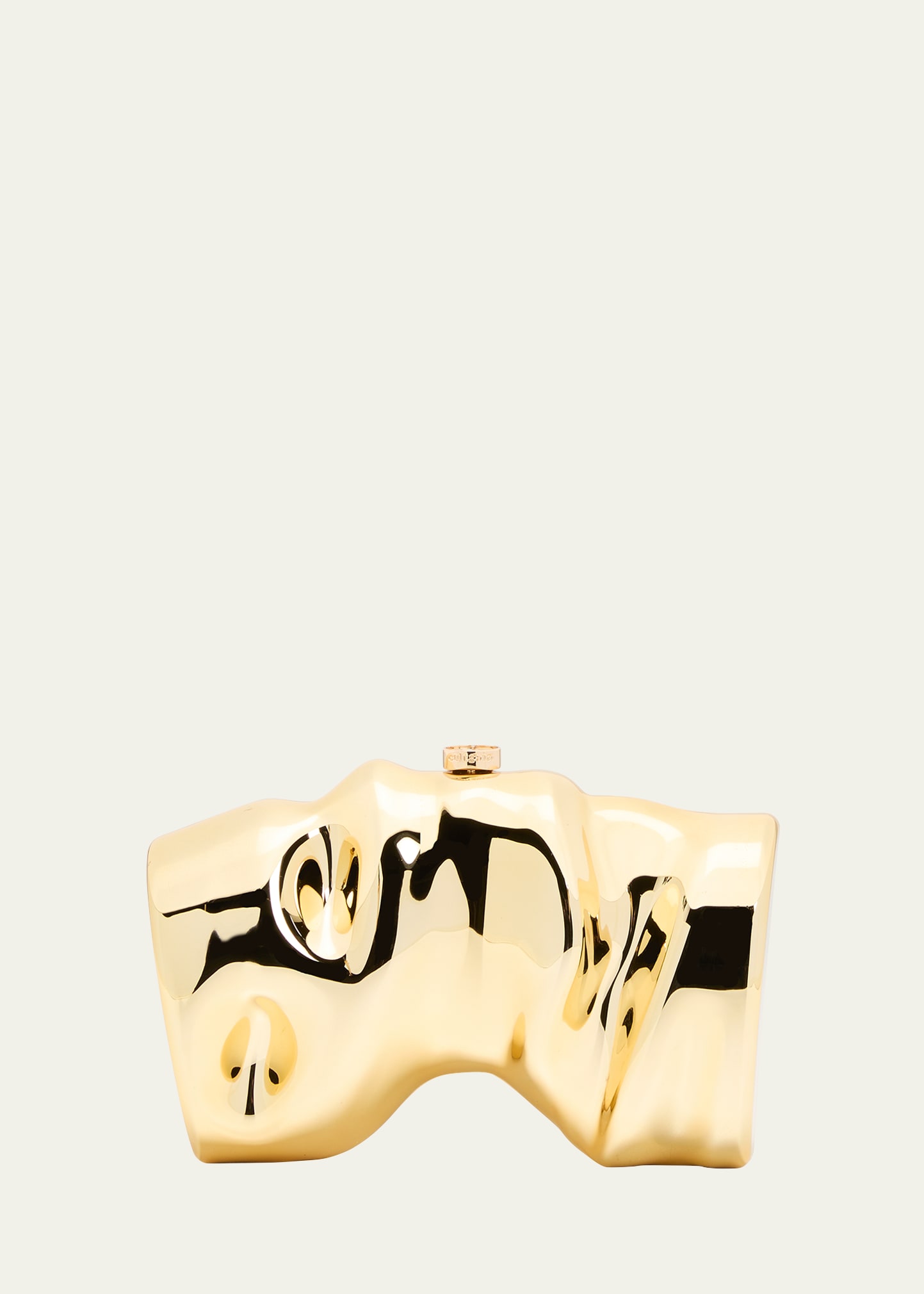 Shop Cult Gaia Scrunch Clutch Bag In Shiny Gold