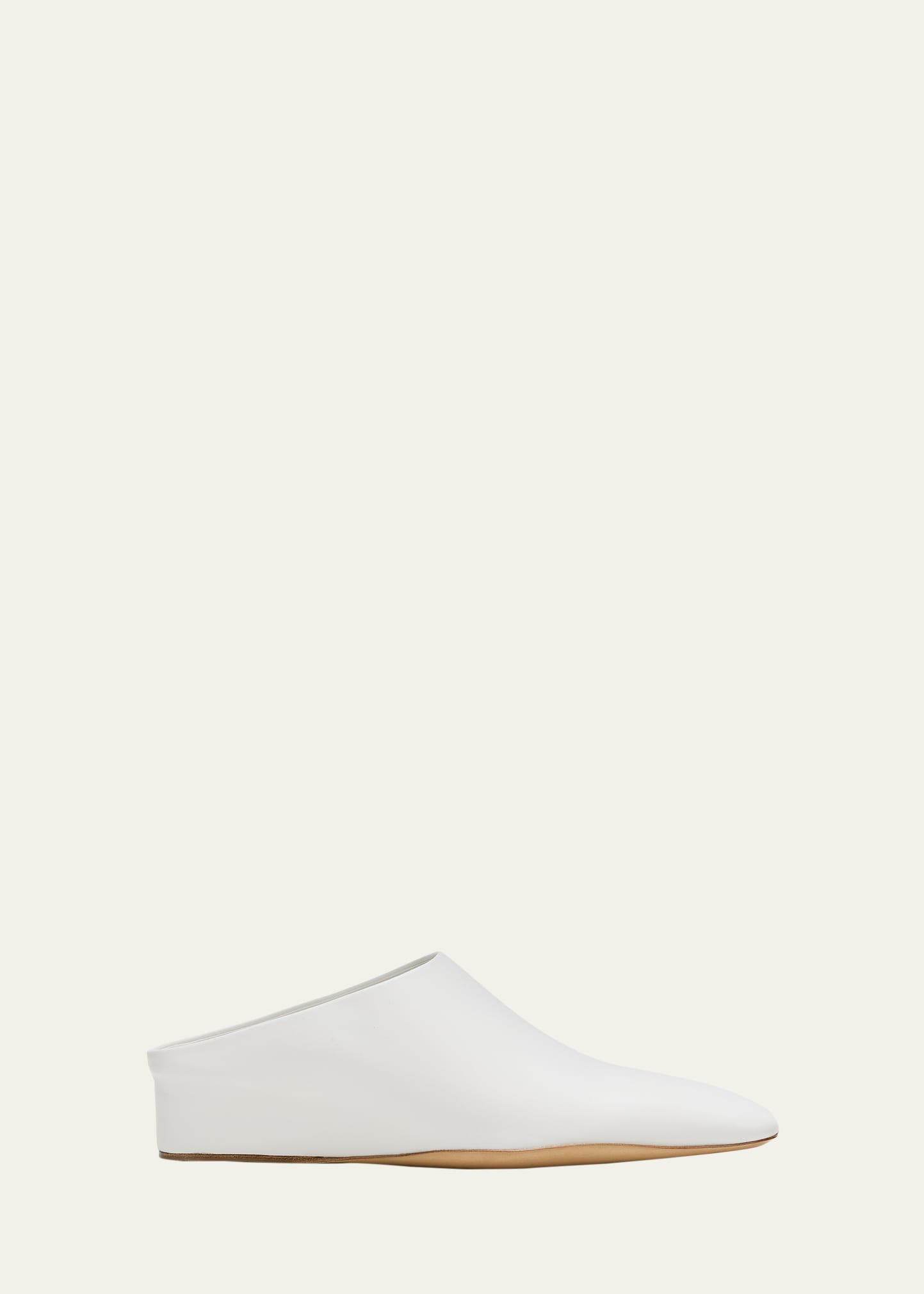 Jil Sander Leather Mule Loafers In Porcelain
