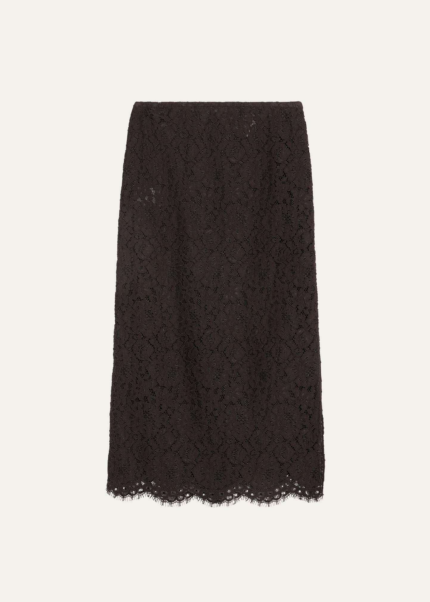 Michael Kors Lace Midi Skirt In Black