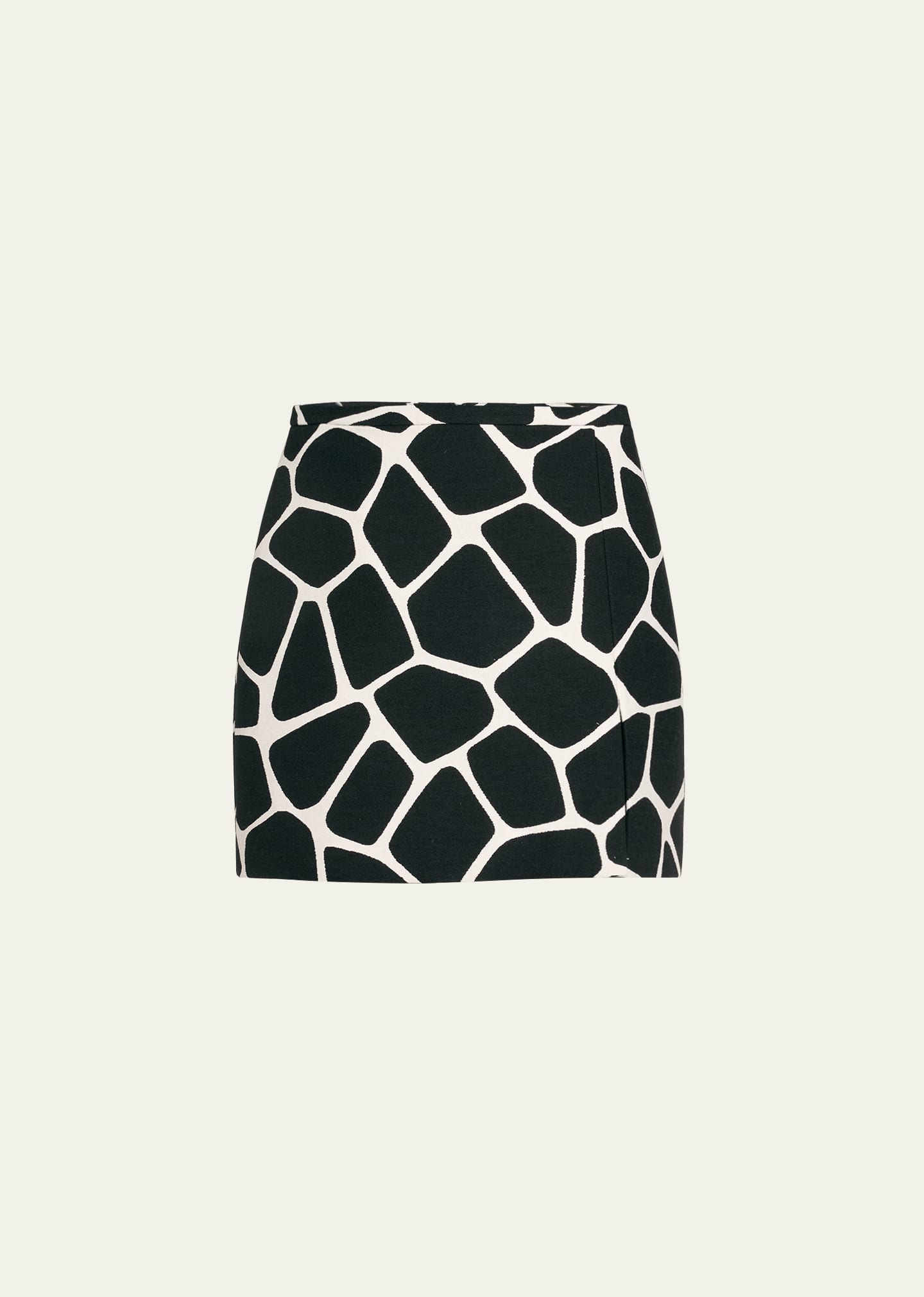 Michael Kors Abstract Mini Slit Skirt In Opt Wht/bl