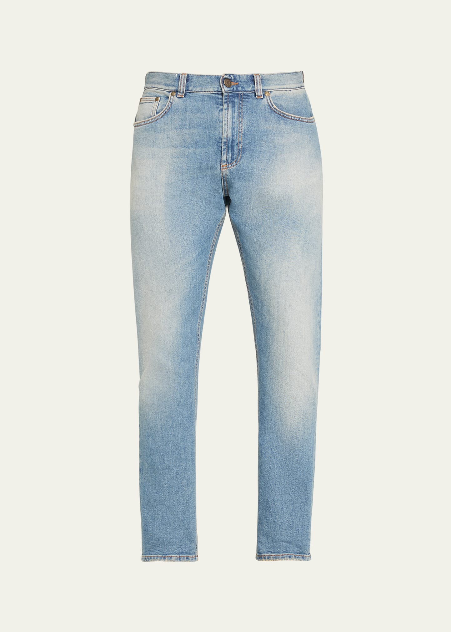 Marco Pescarolo Men's Washed Selvedge Denim Jeans In Blue