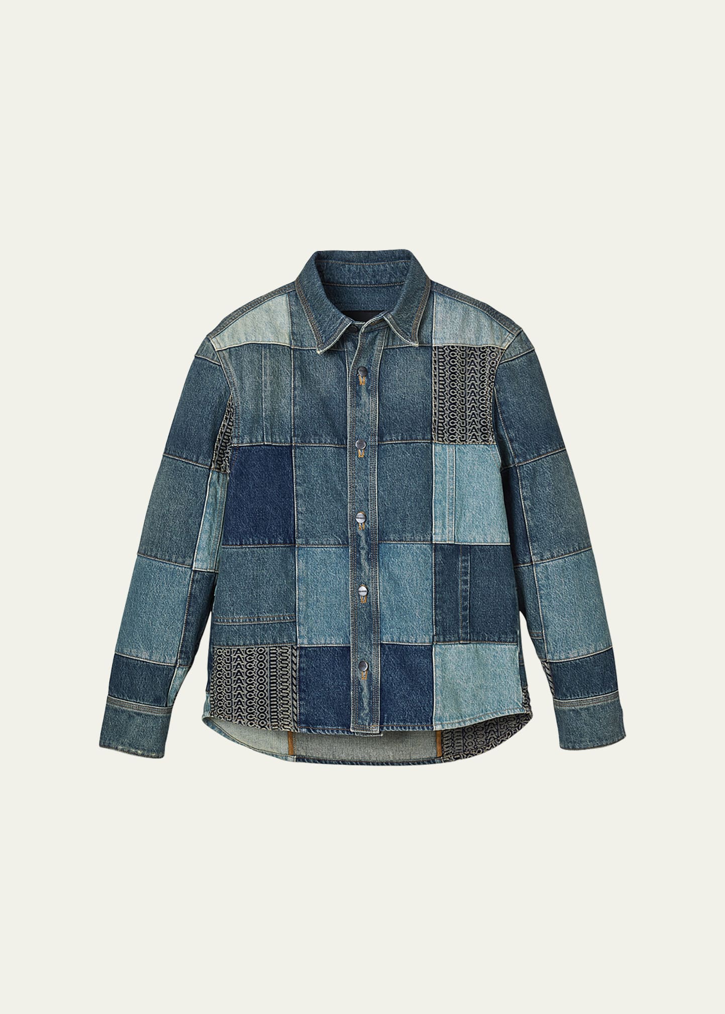 Marc Jacobs Patchwork Denim Shirt In Indigo Multi