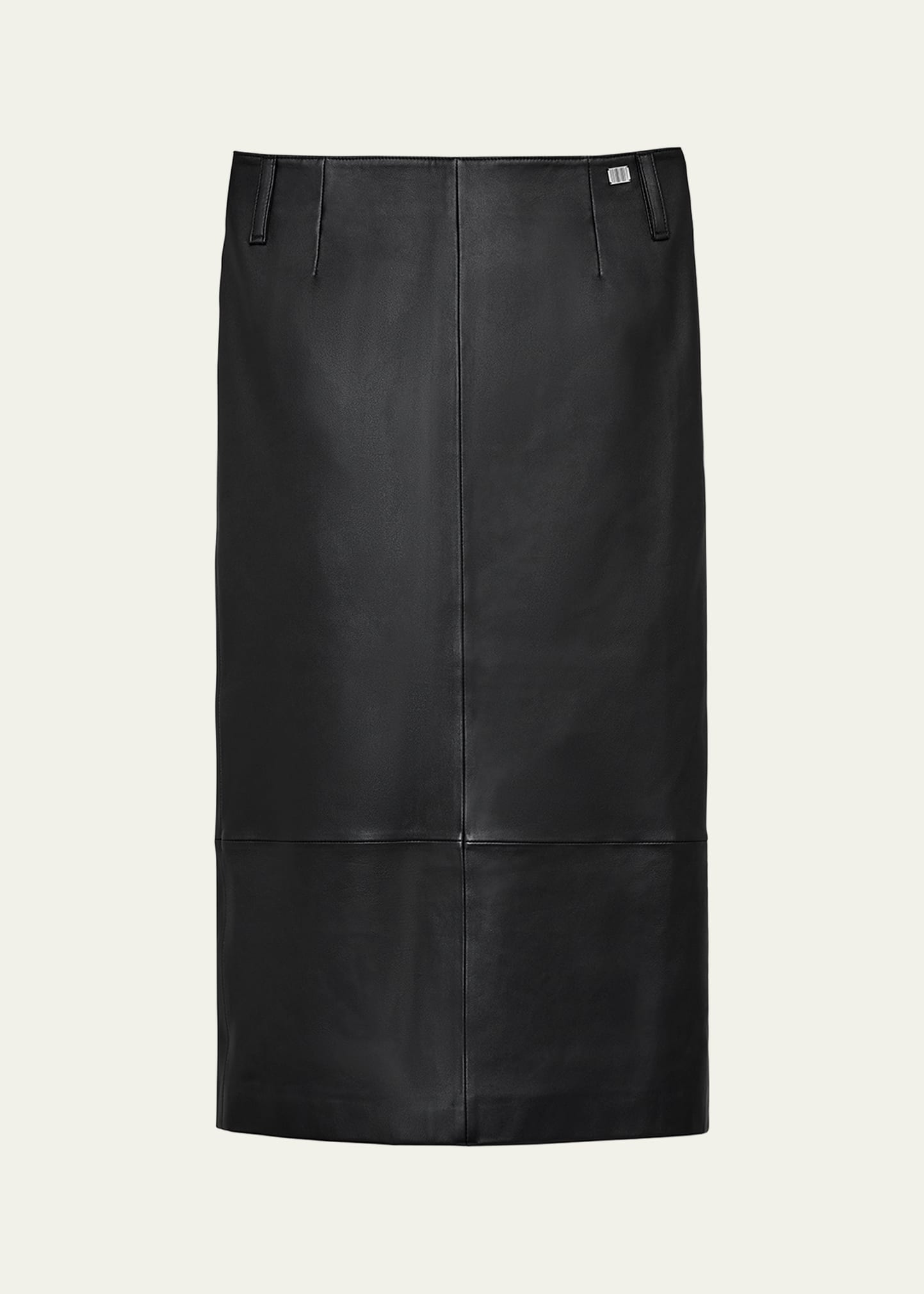 Shop Marc Jacobs Leather Slim Pencil Midi Skirt In Black