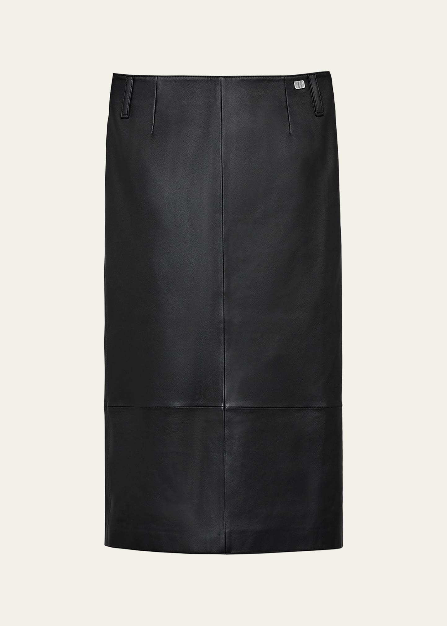 Leather Slim Pencil Midi Skirt