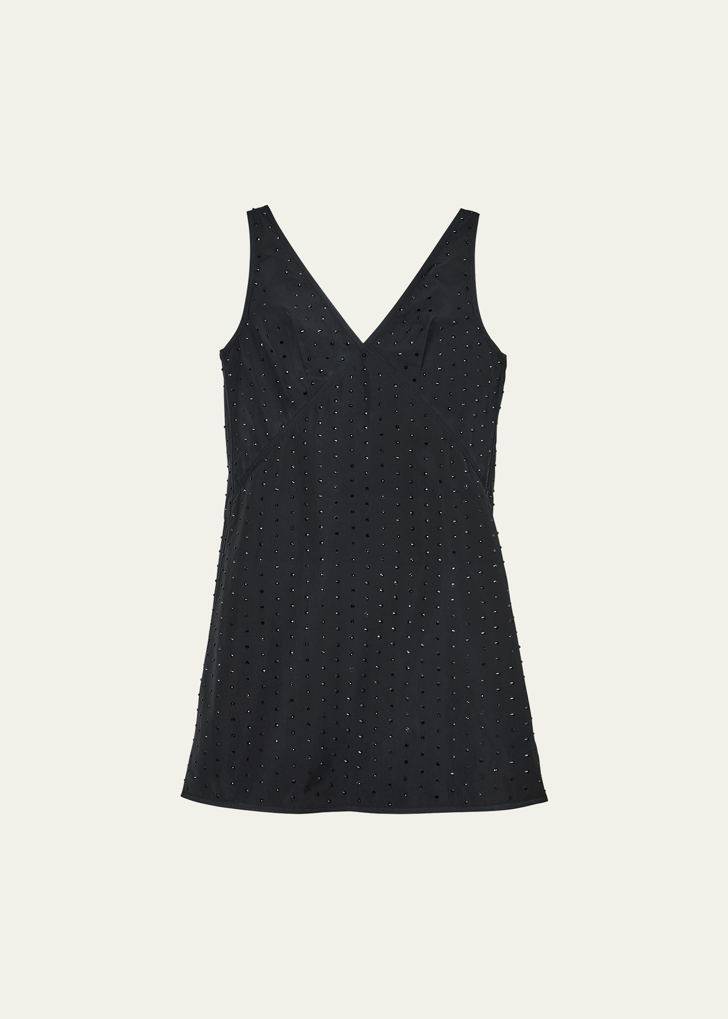 Shop Marc Jacobs Crystal V-neck Shift Mini Dress In Black Crystal
