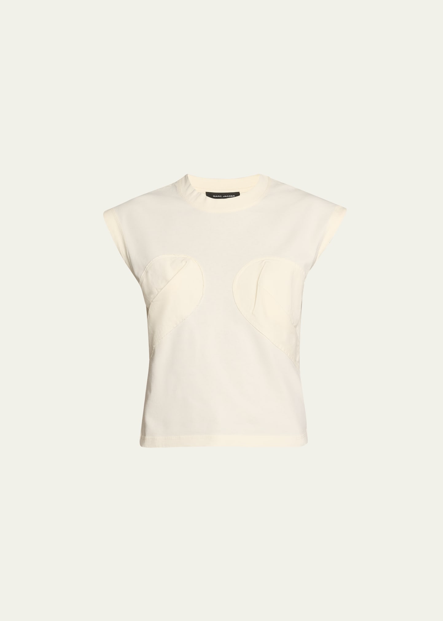 Marc Jacobs Seamed Up Bustier Cap-sleeve T-shirt In Antique White
