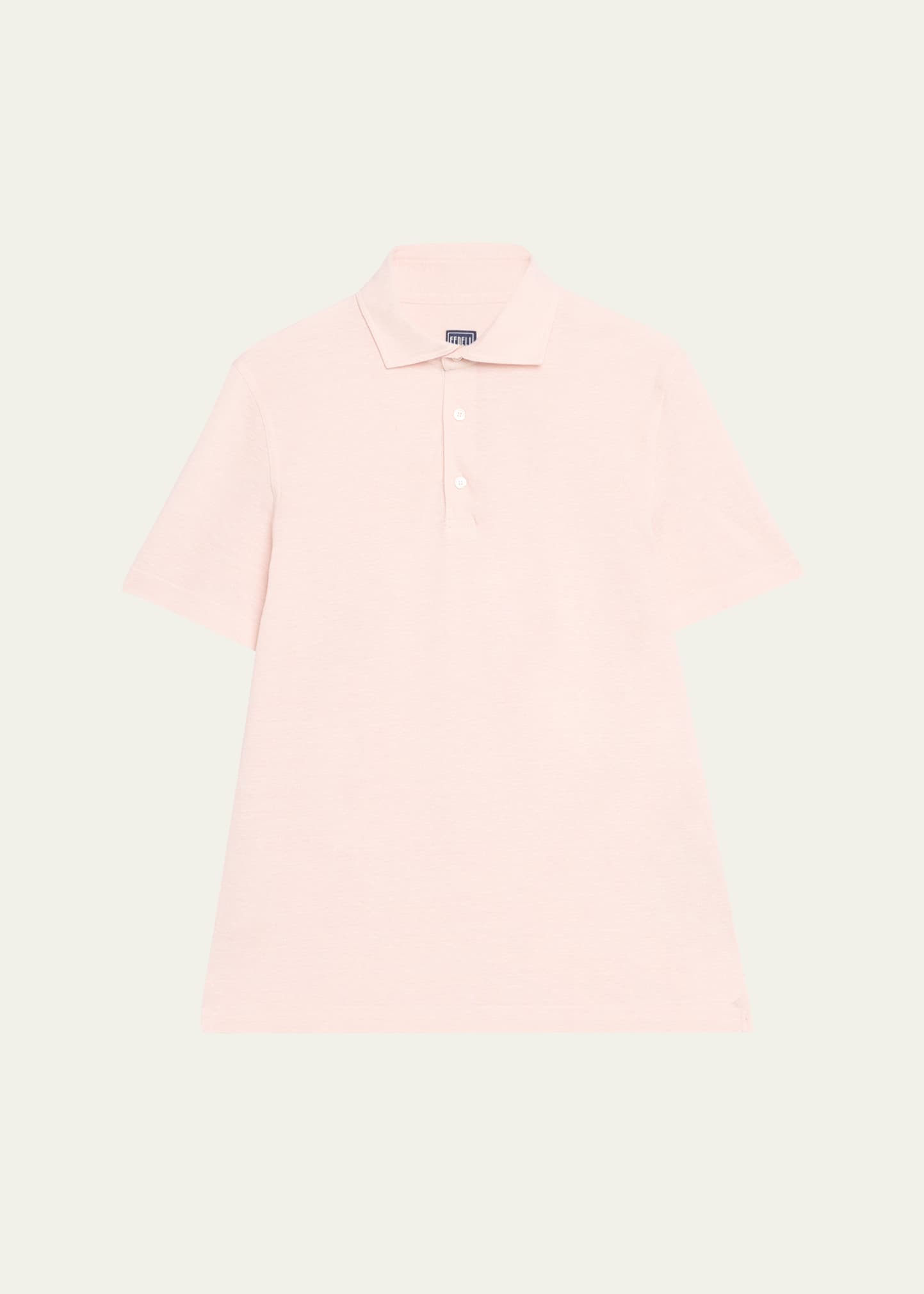 Shop Fedeli Men's Linen-cotton Pique Polo Shirt In Lt Pink