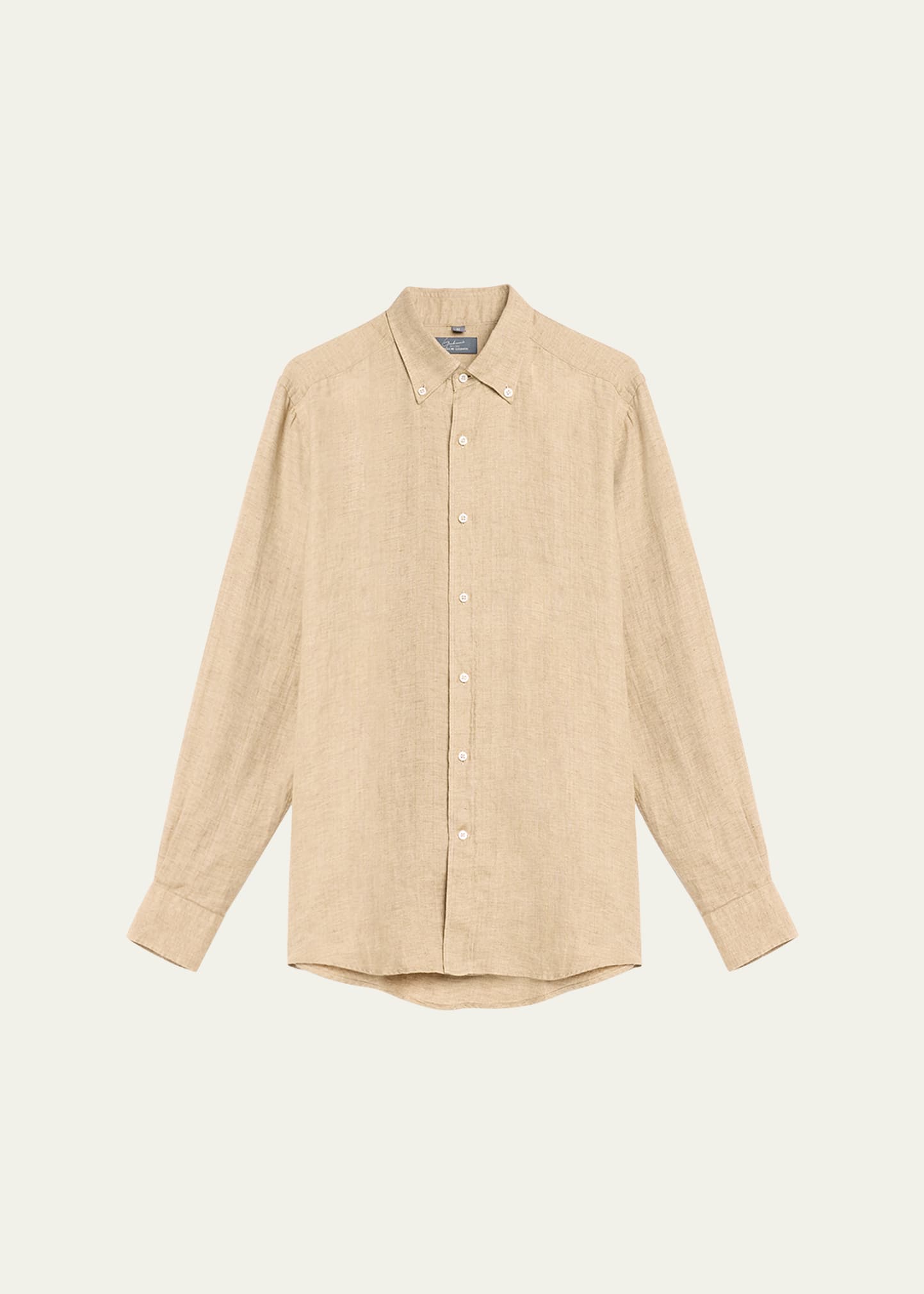 Bergdorf Goodman Men's Linen Casual Button-down Shirt In Tan