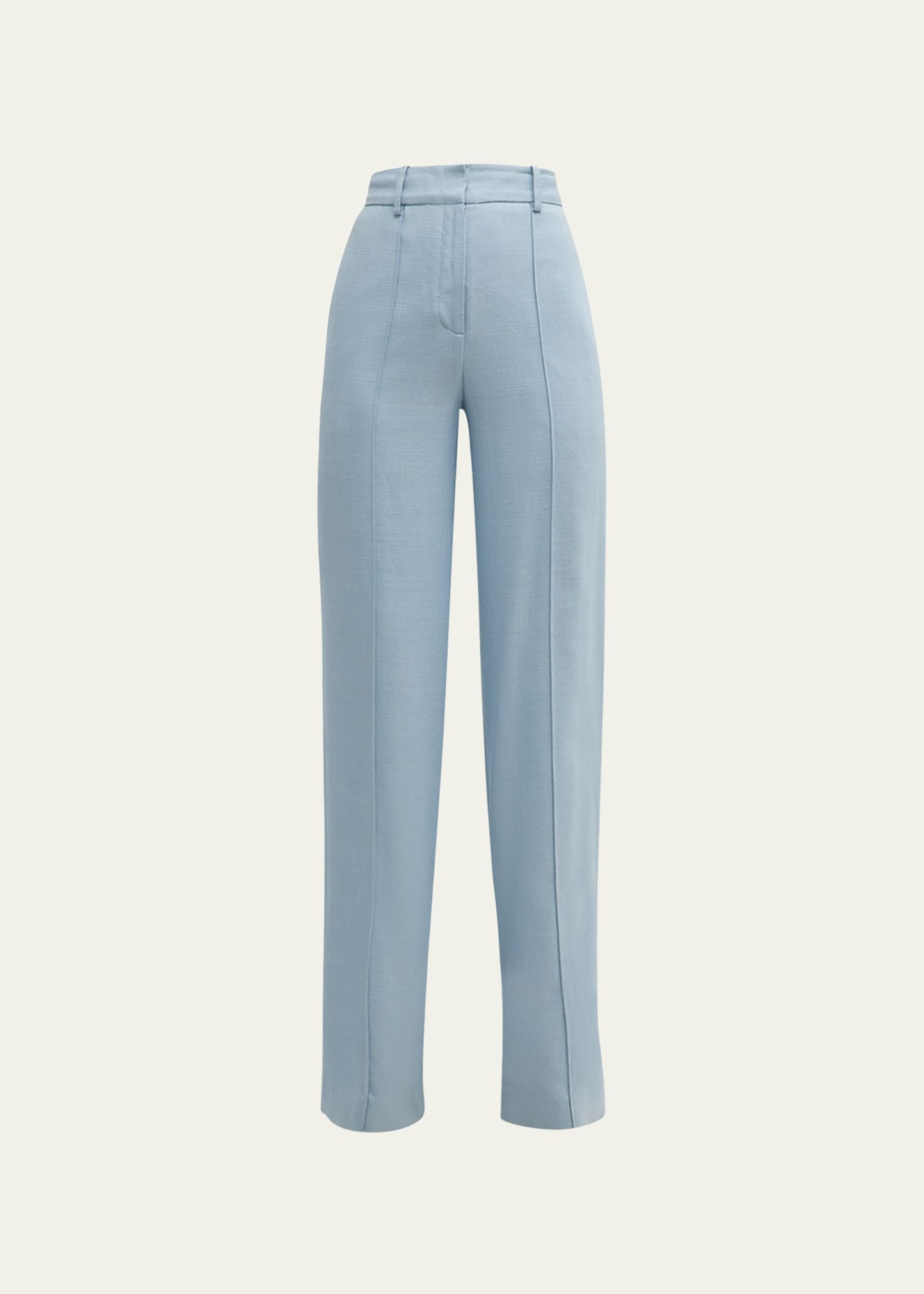 Adam Lippes Stretch Canvas Wide Leg Trousers In Pale Blue