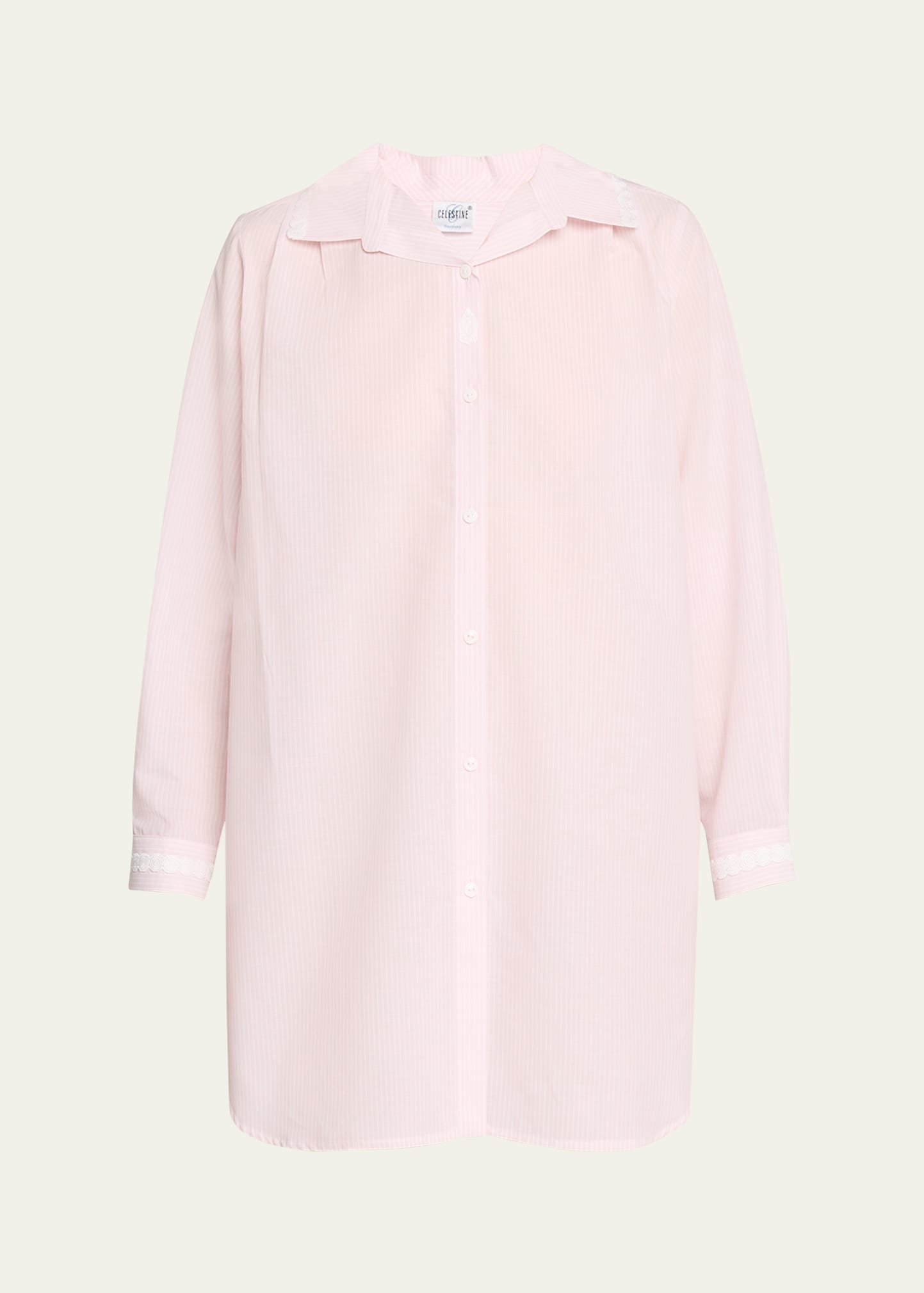 Celestine Sigrid Stripe Long-sleeve Shirt In Pink