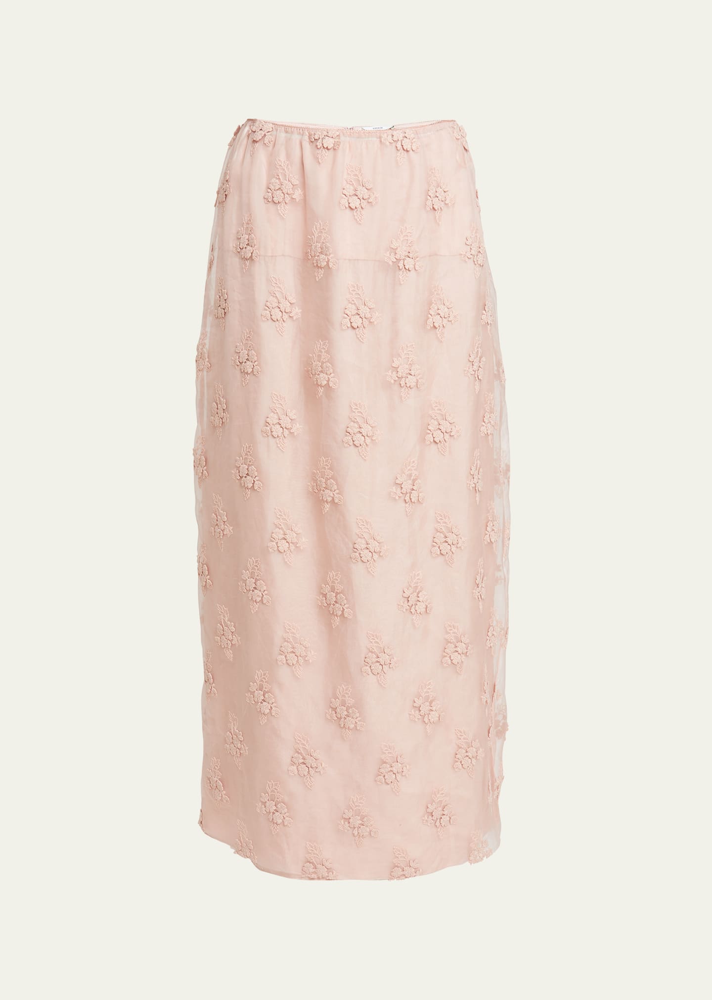 Erdem Applique Maxi Slip Skirt In Ballet Pink