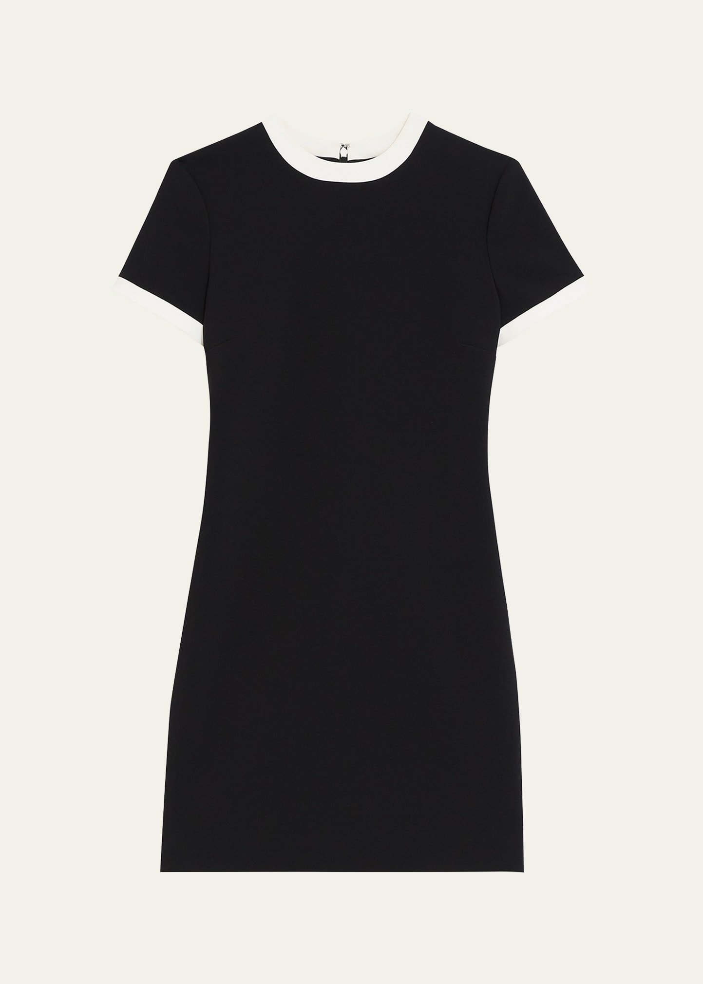 Short-Sleeve Bicolor Sheath Mini Dress