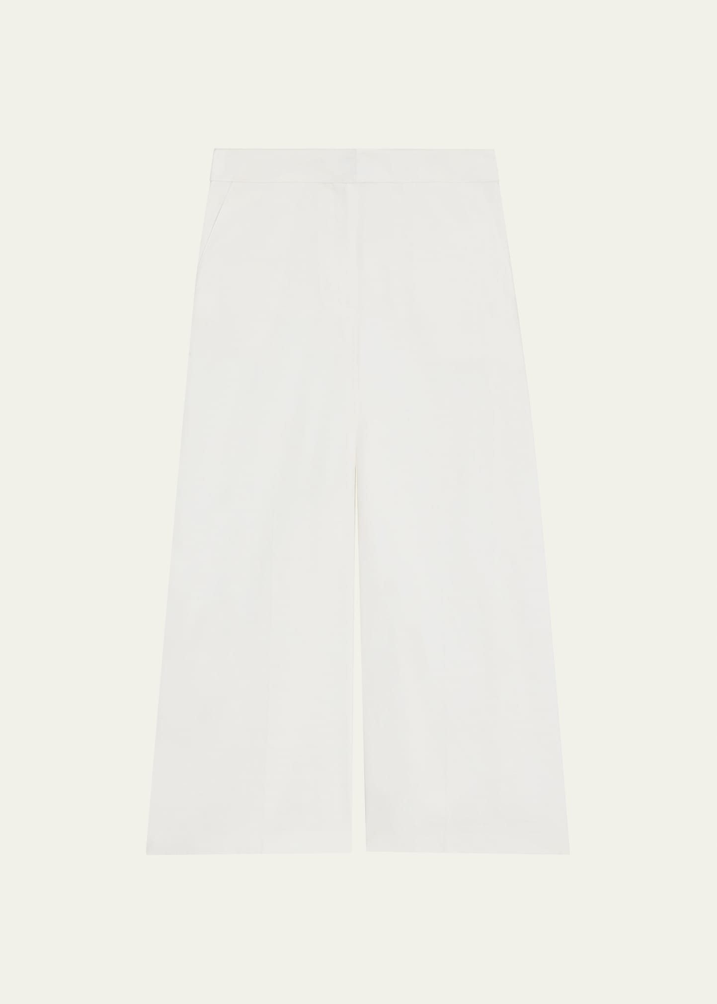 Theory Women's Pleated Low-rise Wide-leg Pants In White